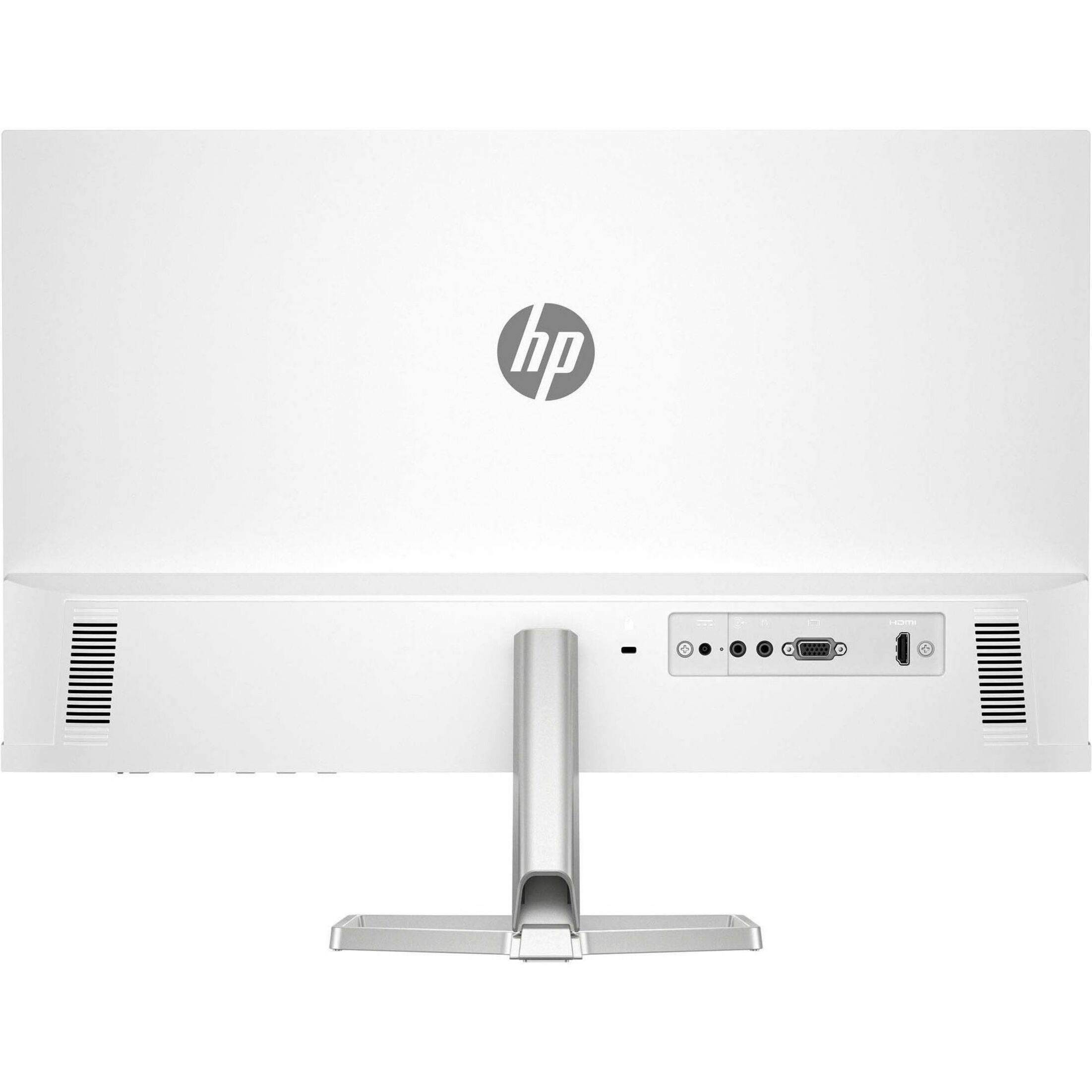 HP 524sa 24" Class Full HD LED Monitor - 16:9 - White - 23.8" Viewable - In-plane Switching (IPS) Technology - Edge LED Backlight - 1920 x 1080 - 16.7 Million Colors - 300 Nit - 5 ms - 100 Hz Refresh Rate - Speakers - HDMI - VGA — rear
