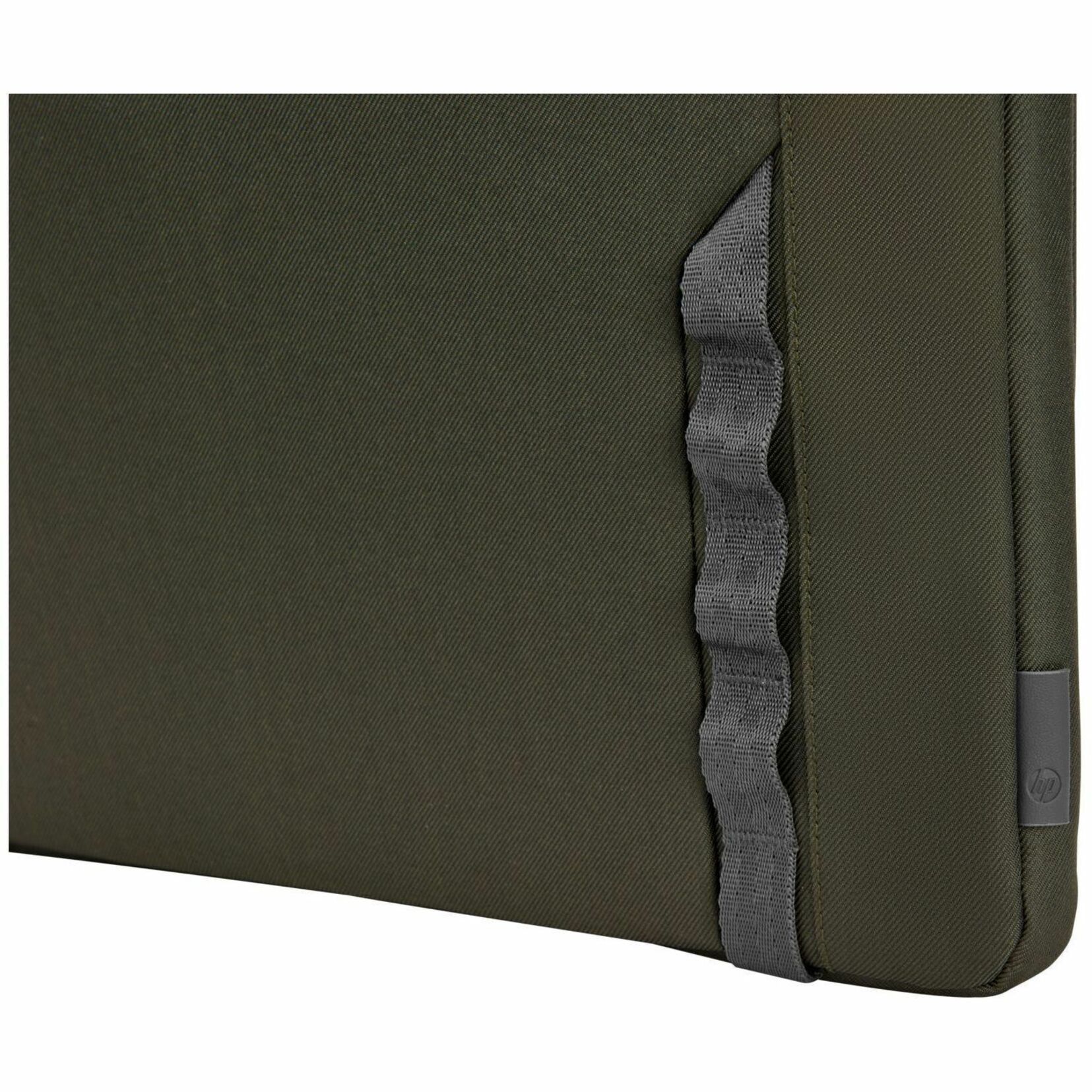 HP Carrying Case (Sleeve) for 14" to 14.1" Notebook - Gray, Green - Water Resistant - Plastic, Polyethylene Foam Body - Handle, Shoulder Strap - 10.2" Height x 14" Width x 0.9" Depth - 1.06 gal Volume Capacity — alternate image1