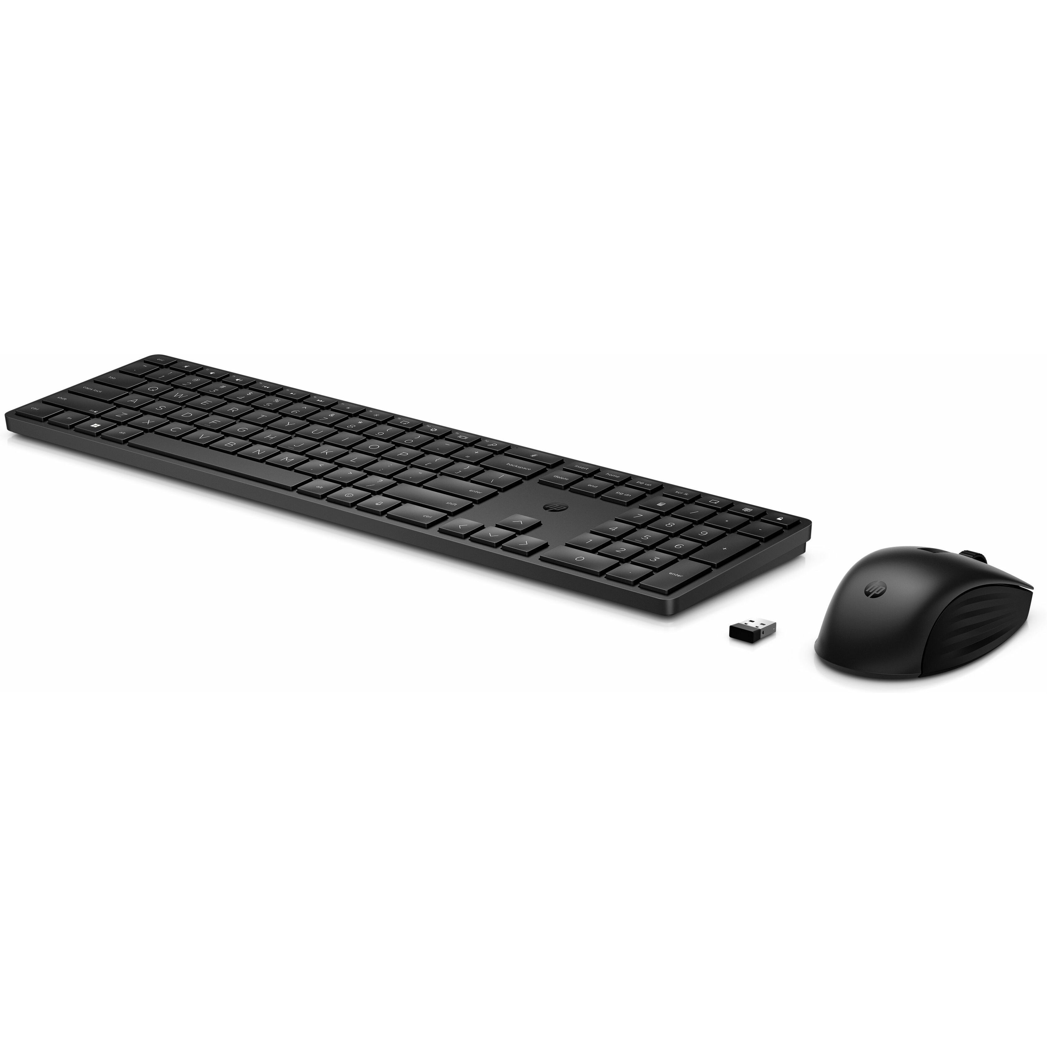 HP 655 Keyboard & Mouse - USB Type A Plunger Wireless Keyboard - English (Canada), English (US) - USB Type A Wireless Mouse - Mute, Dictation, Emoji Hot Key(s) - Symmetrical - AA, AAA - Compatible with Mobile Workstation, Desktop Computer, Notebook for PC