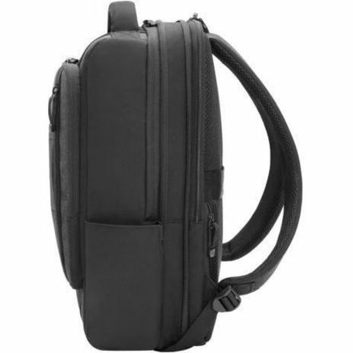 HP Renew Executive Carrying Case (Backpack) for 16" to 16.1" Notebook - Black - Water Resistant, RFID Resistant - Plastic, Fabric, Expanded Polyethylene Foam (EPE) Body - Shoulder Strap, Trolley Strap - 4.54 gal Volume Capacity — left