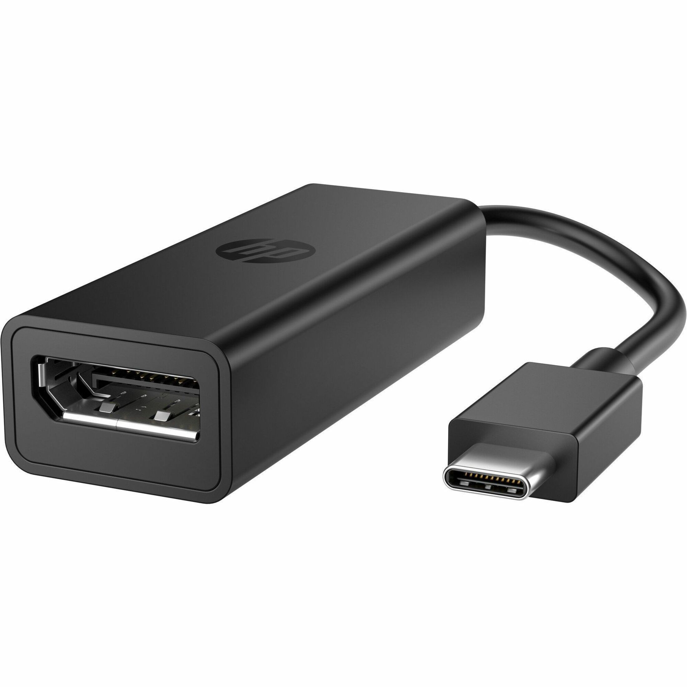 HP USB-C to DisplayPort Adapter G2 - 1 x DisplayPort 1.4 Digital Audio/Video - Female - 1 x USB Type C - Male - 7680 x 4320 Supported - Black — alternate image1
