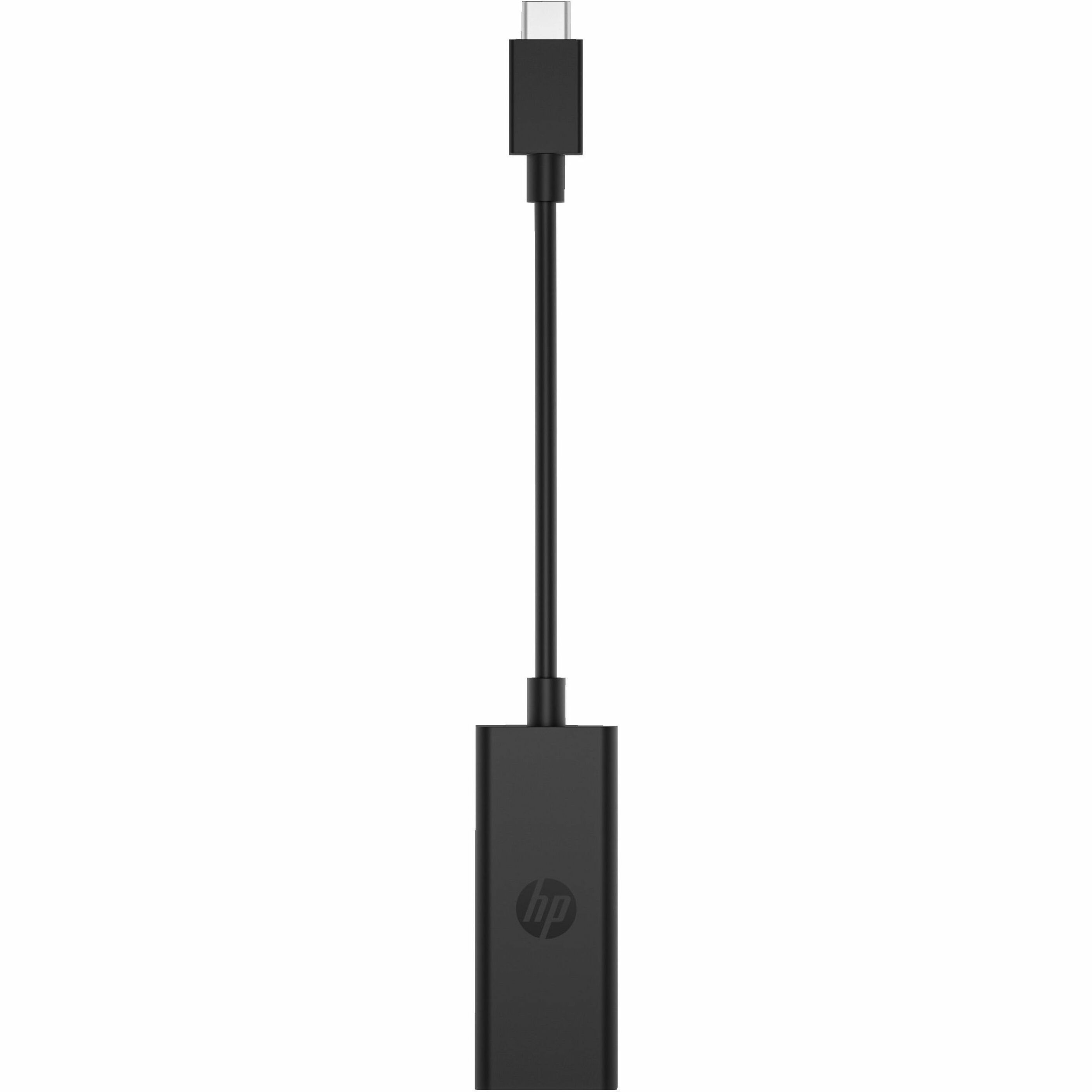 HP USB-C to DisplayPort Adapter G2 - 1 x DisplayPort 1.4 Digital Audio/Video - Female - 1 x USB Type C - Male - 7680 x 4320 Supported - Black — alternate image2