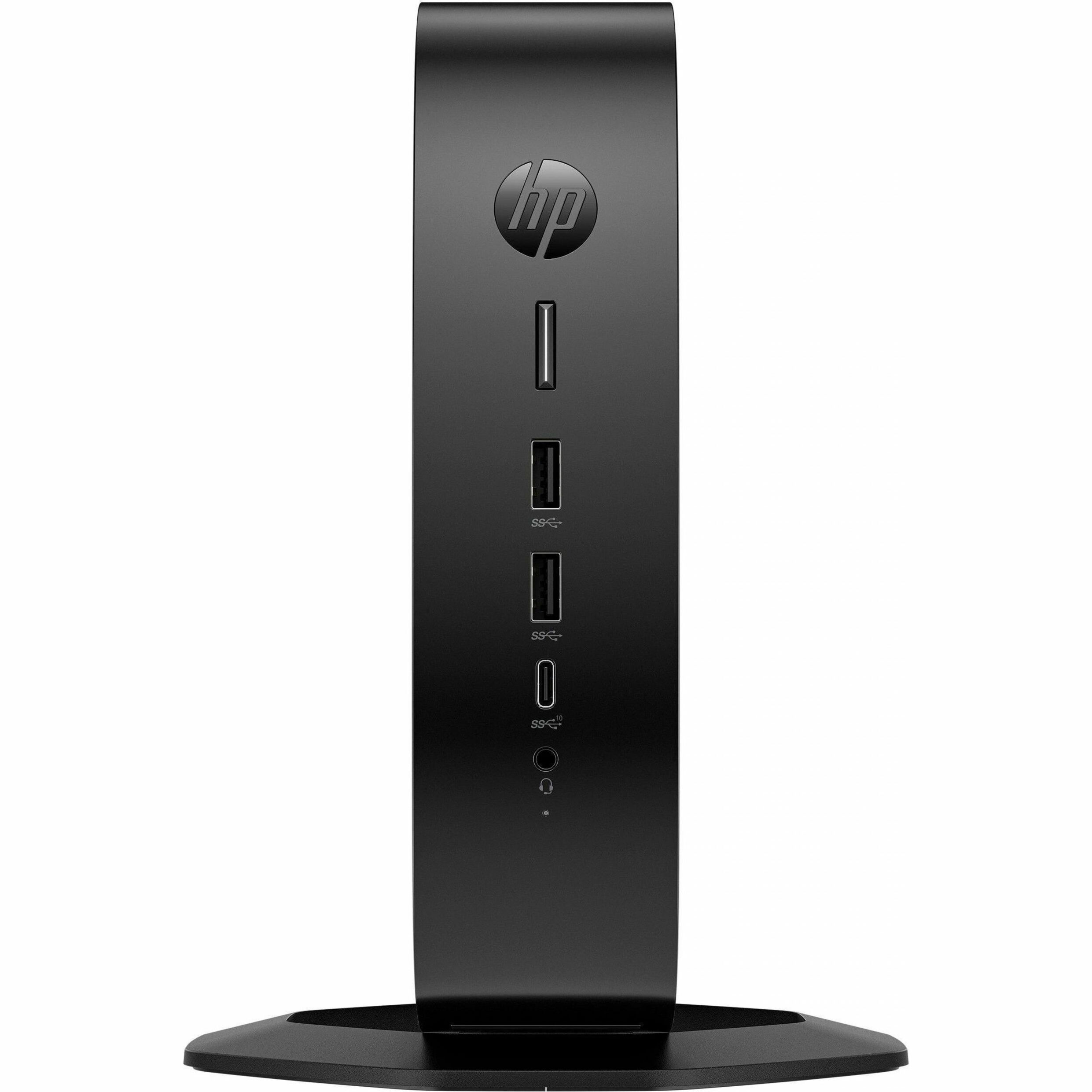 HP Elite t755 Thin Client Ryzen V2546 Hexa-core (6 Core) 3 GHz - TAA Compliant - AMD Chip - 32 GB RAM DDR4 SDRAM - 64 GB Flash - Gigabit Ethernet - HP ThinPro - DisplayPort - Network (RJ-45) - 7 Total USB Port(s) - 2 USB 2.0 Port(s) - USB Type-C - 90 W — frontmaximum