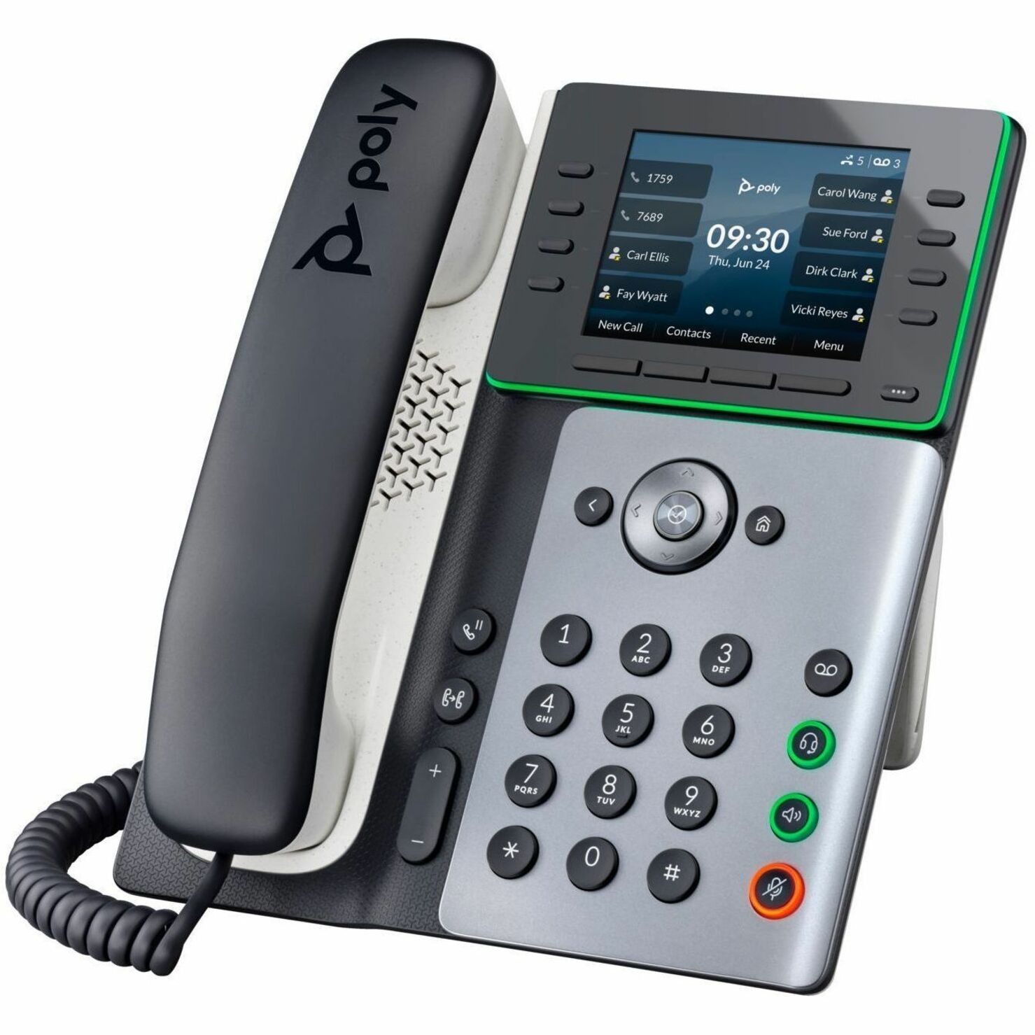 Poly Edge E300 IP Phone and PoE-enabled GSA/TAA - 32 x Total Line - VoIP - 3.5" LCD - 2 x Network (RJ-45) - PoE Ports — alternate image1