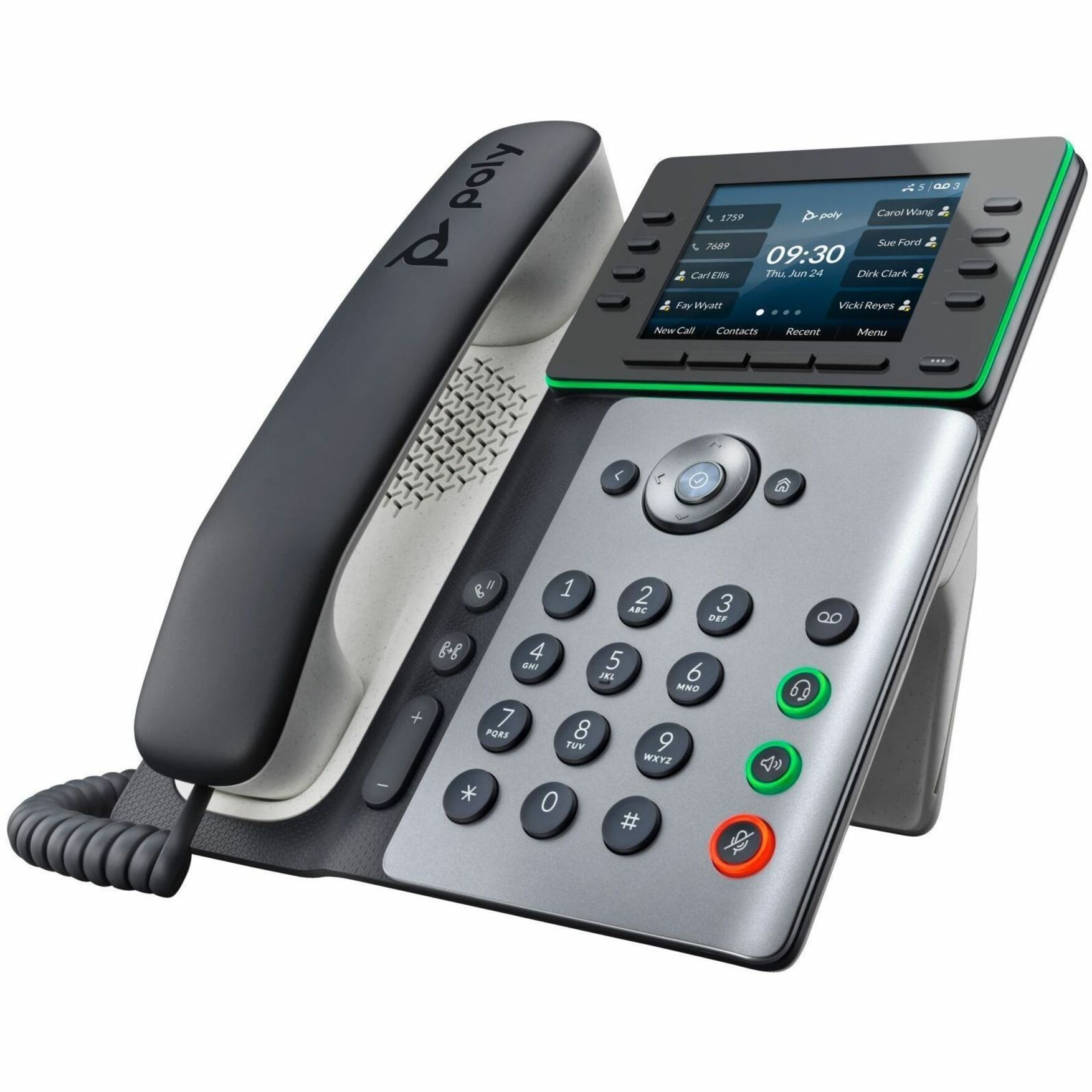 Poly Edge E300 IP Phone and PoE-enabled GSA/TAA - 32 x Total Line - VoIP - 3.5" LCD - 2 x Network (RJ-45) - PoE Ports — alternate image4