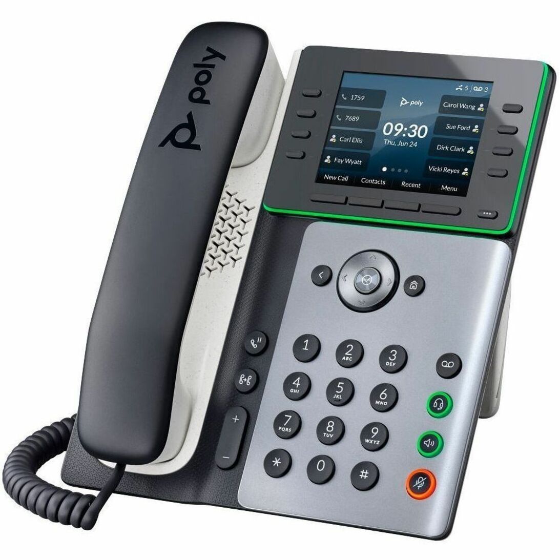Poly Edge E320 IP Phone and PoE-enabled GSA/TAA - 32 x Total Line - VoIP - 3.5" LCD - 2 x Network (RJ-45) - PoE Ports — alternate image1