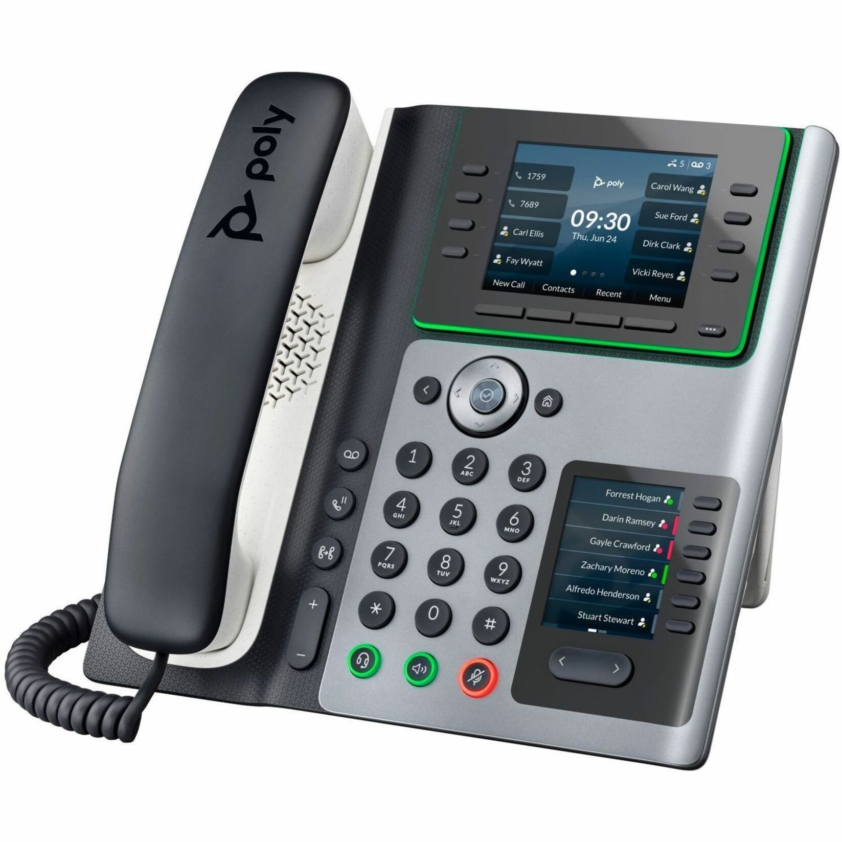Poly Edge E400 IP Phone and PoE-enabled GSA/TAA - 3.5" LCD - 2 x Network (RJ-45) - PoE Ports — alternate image2