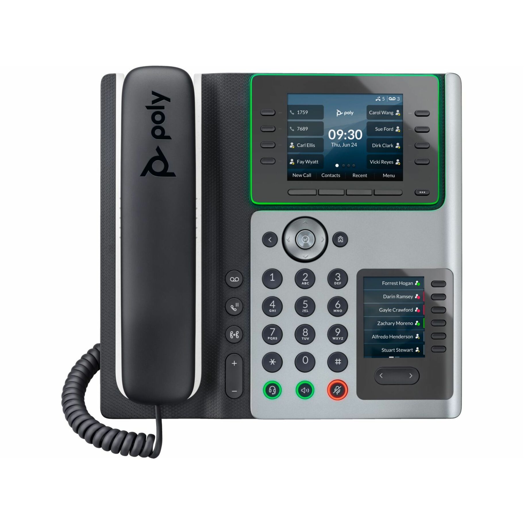 Poly Edge E400 IP Phone and PoE-enabled GSA/TAA - 3.5" LCD - 2 x Network (RJ-45) - PoE Ports