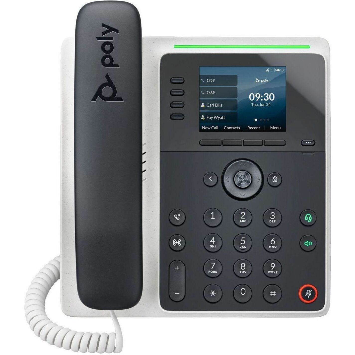 Poly Edge E220 IP Phone and PoE-enabled GSA/TAA - 16 x Total Line - VoIP - 2.8" LCD - 2 x Network (RJ-45) - PoE Ports — alternate image1