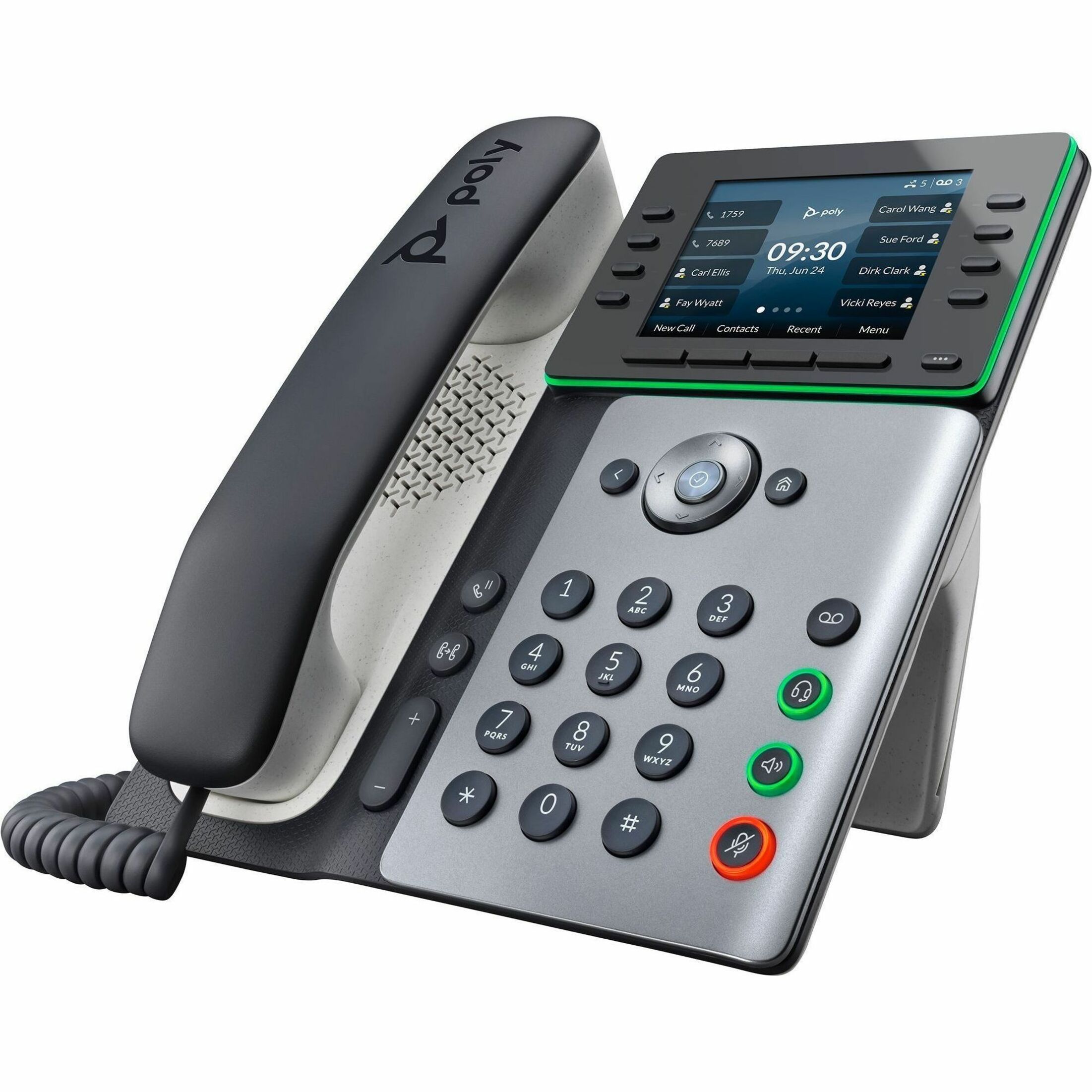 Poly Edge E350 IP Phone and PoE-enabled GSA/TAA - 32 x Total Line - VoIP - 3.5" LCD - IEEE 802.11a/b/g/n/ac - 2 x Network (RJ-45) - PoE Ports — alternate image4