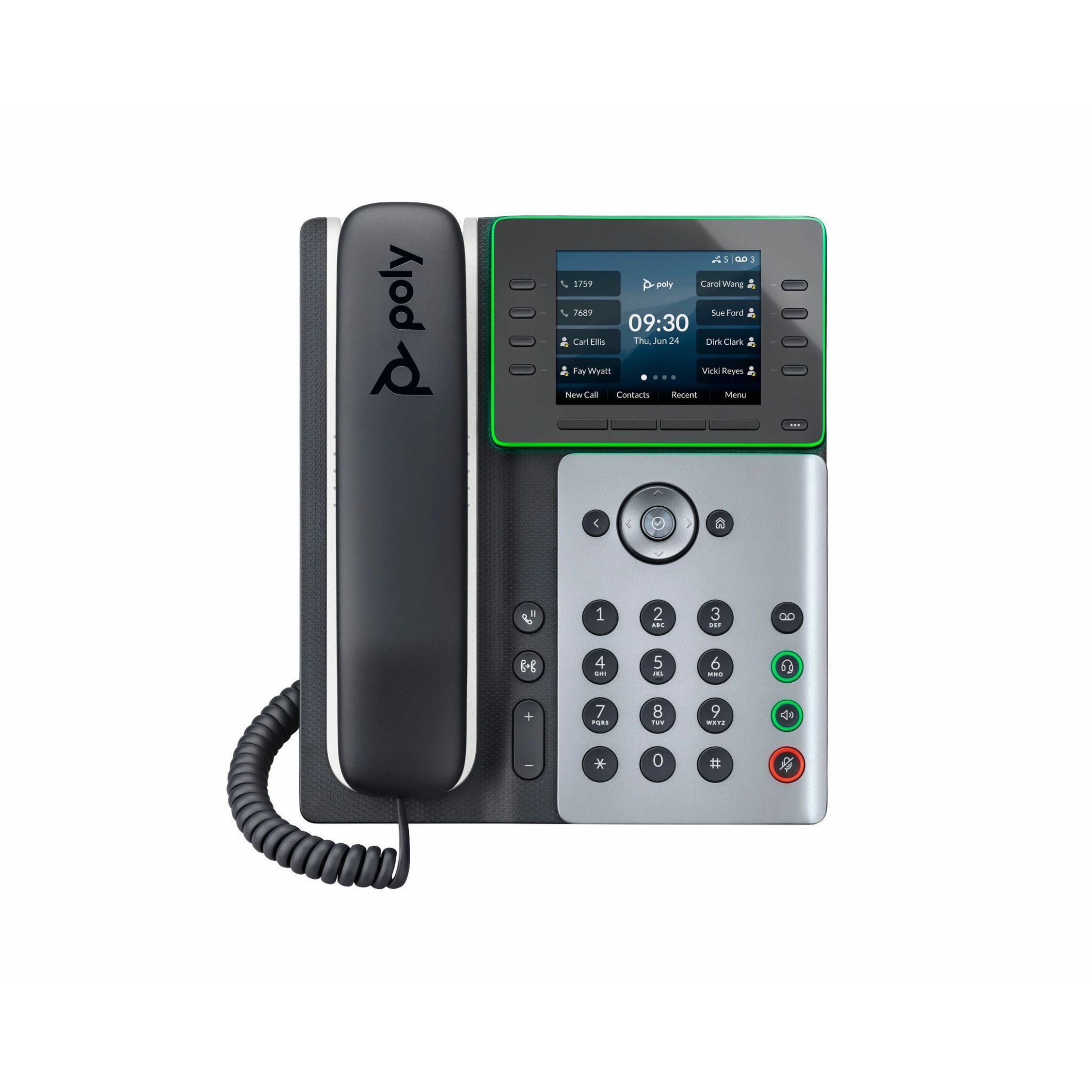 Poly Edge E350 IP Phone and PoE-enabled GSA/TAA - 32 x Total Line - VoIP - 3.5" LCD - IEEE 802.11a/b/g/n/ac - 2 x Network (RJ-45) - PoE Ports