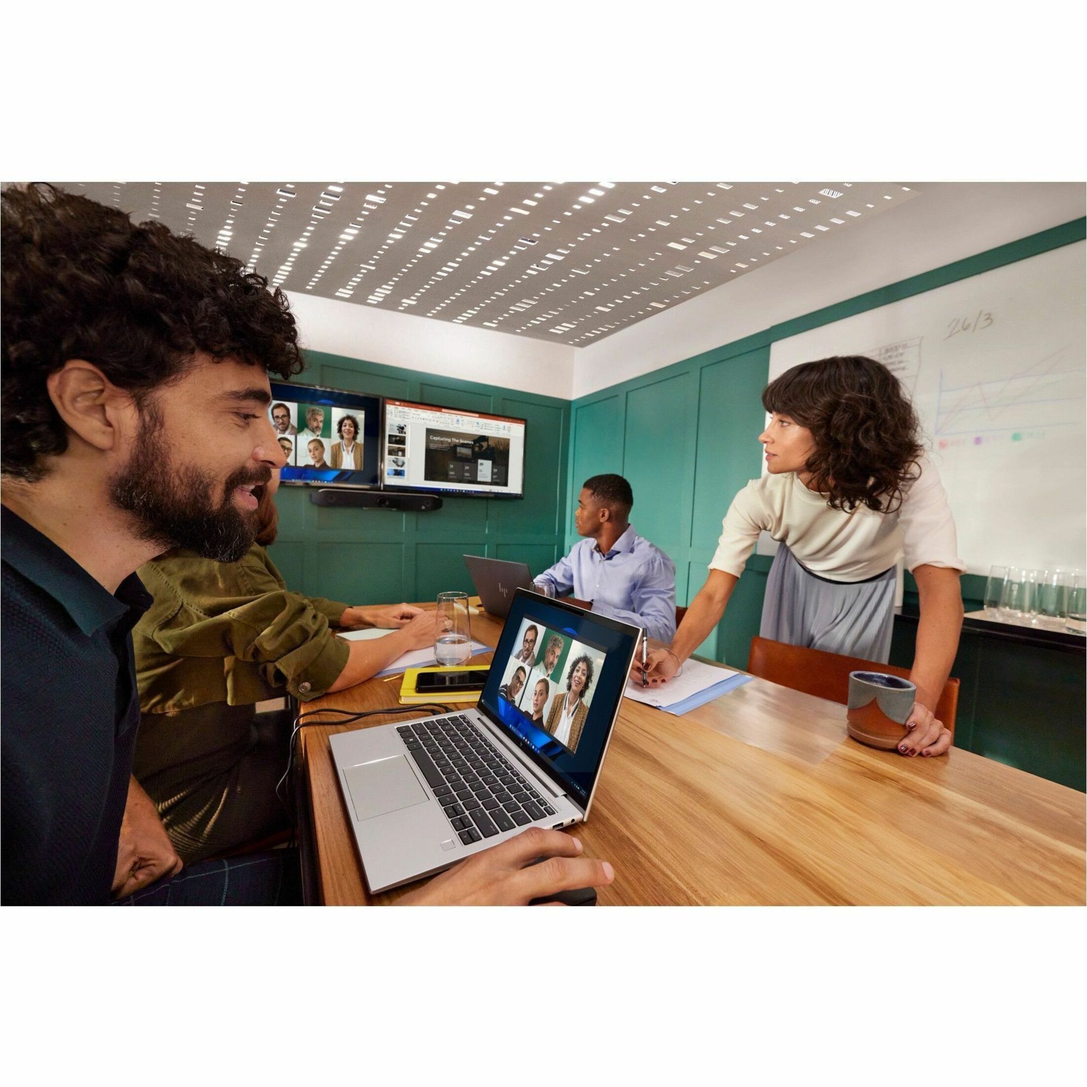 Poly Studio V52 USB Video Bar - For Video Conferencing, Meeting Space - Medium Room Size Supported - 3840 x 2160 Video (Live) - 4K UHD - 1 x Network (RJ-45) - 1 x HDMI In - 2 x HDMI Out - USB - Internal Speaker(s) — alternate image4