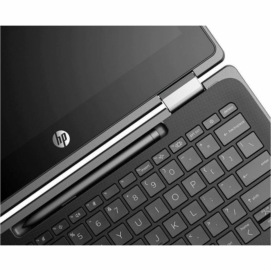 HP Pro x360 Fortis G11 11.6" Touchscreen Convertible 2 in 1 Notebook - HD - 60 Hz - Intel N-Series N100 - 4 GB - 128 GB SSD - Jet Black - Intel Chip - 1366 x 768 - In-plane Switching (IPS) Technology, BrightView - IEEE 802.11ax Wireless LAN Standard — alternate image2