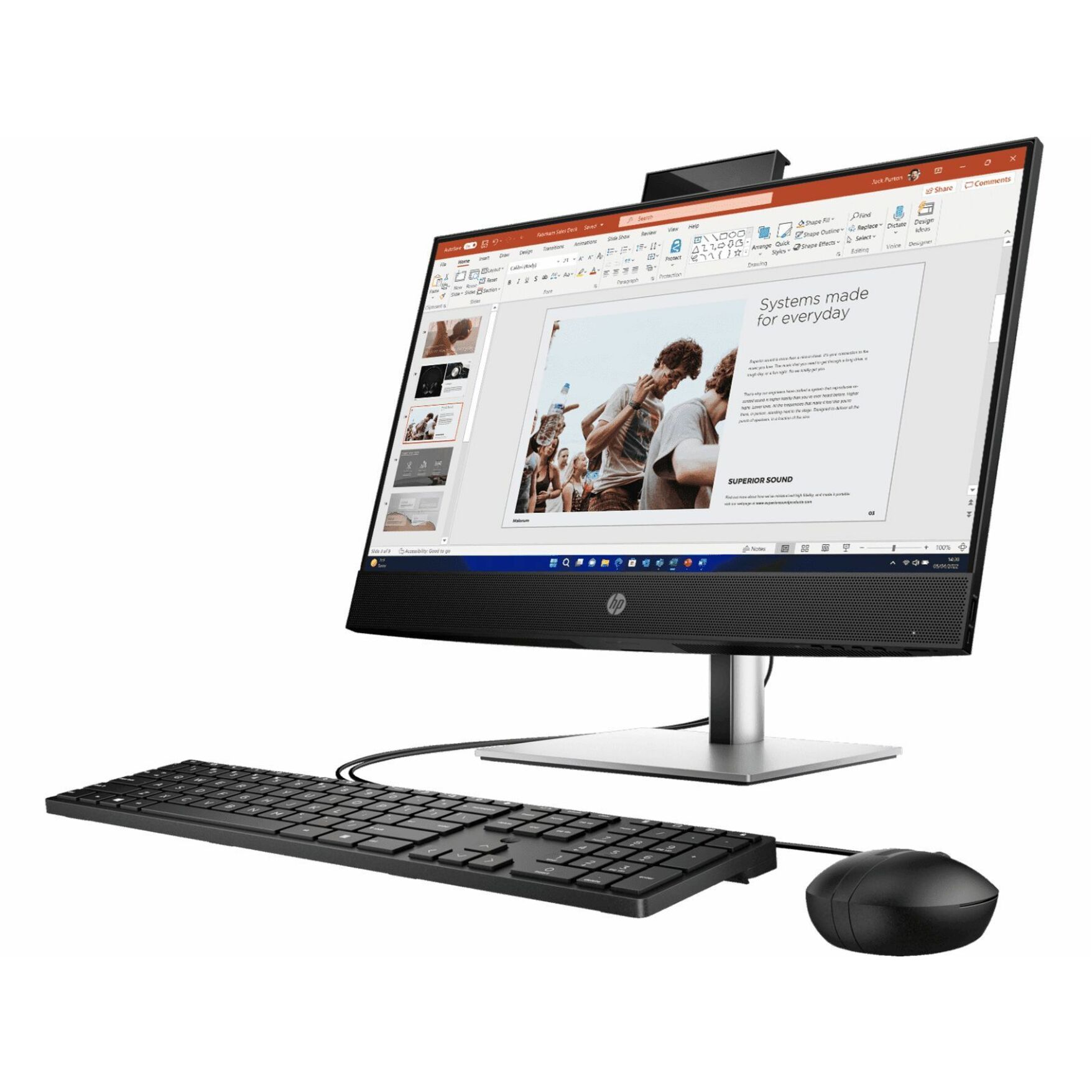 HP ProOne 440 G9 All-in-One Computer - Intel Core i3 12th Gen i3-12100 - 16 GB - 256 GB SSD - 23.8" Full HD - Desktop - Intel Q670 Chip - 1920 x 1080
