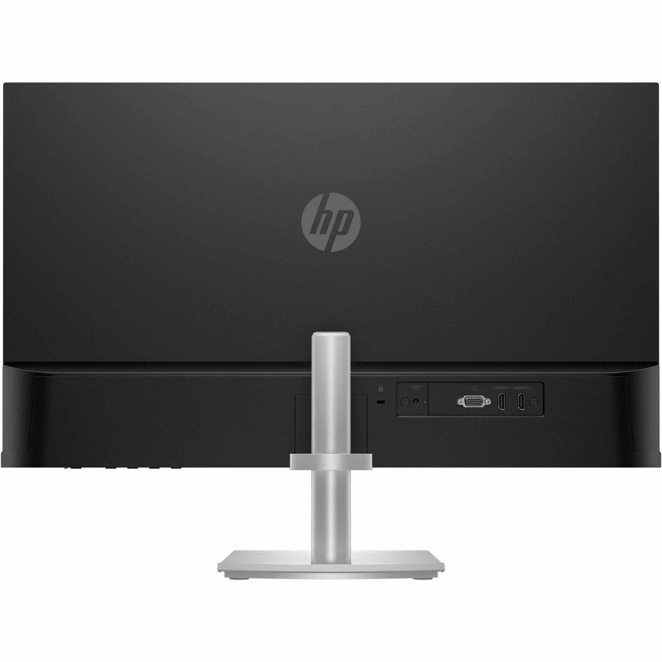 HP 527sh 27" Class Full HD LED Monitor - 16:9 - Silver - 27" Viewable - In-plane Switching (IPS) Technology - LED Backlight - 1920 x 1080 - 300 Nit - 5 ms - 100 Hz Refresh Rate - HDMI - VGA — rear