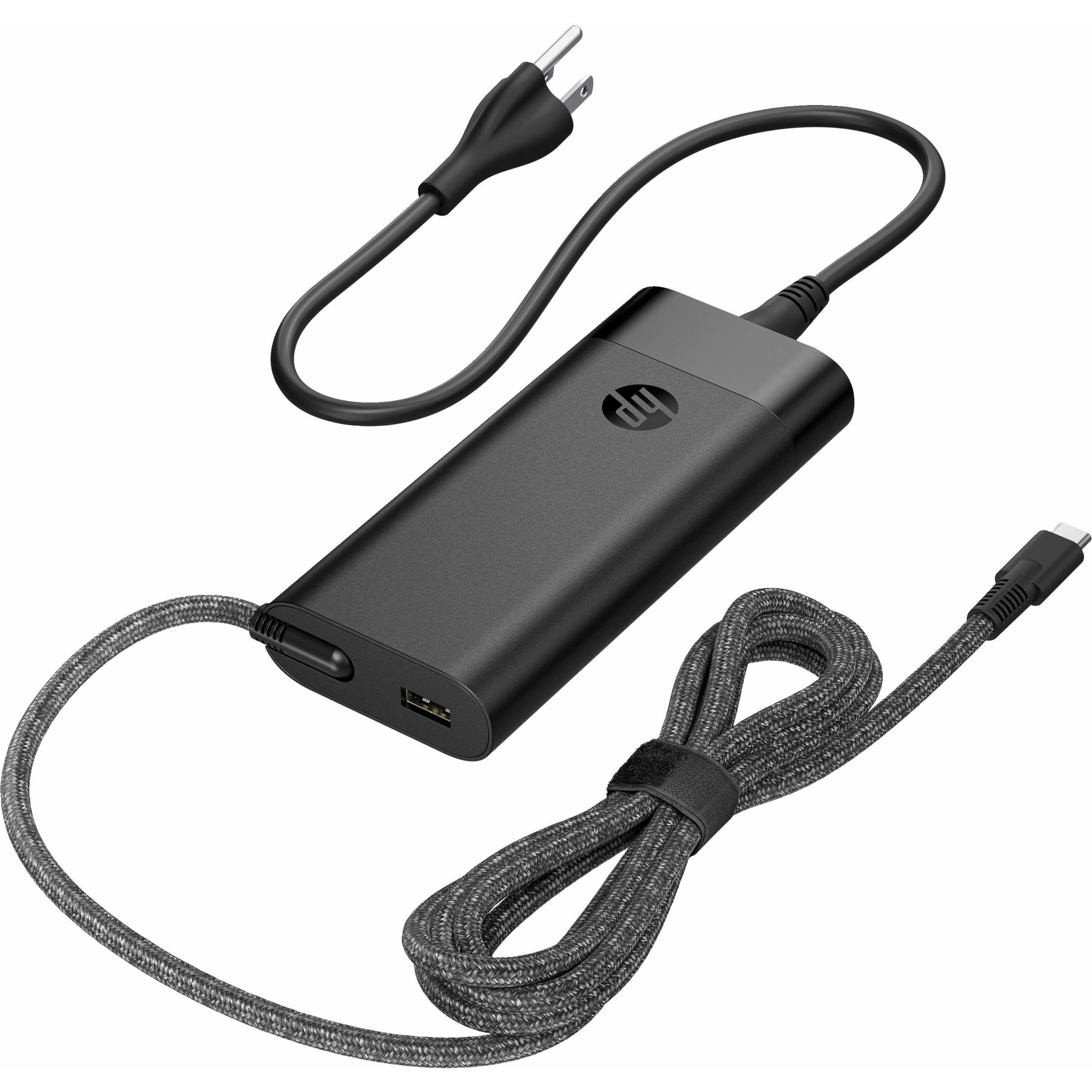 HP 110W USB-C Laptop Charger - 110 W - 3.28 ft Cable - 120 V AC, 230 V AC Input - 5 V DC, 9 V DC, 12 V DC, 15 V DC, 20 V DC Output - 6.25 A - Black