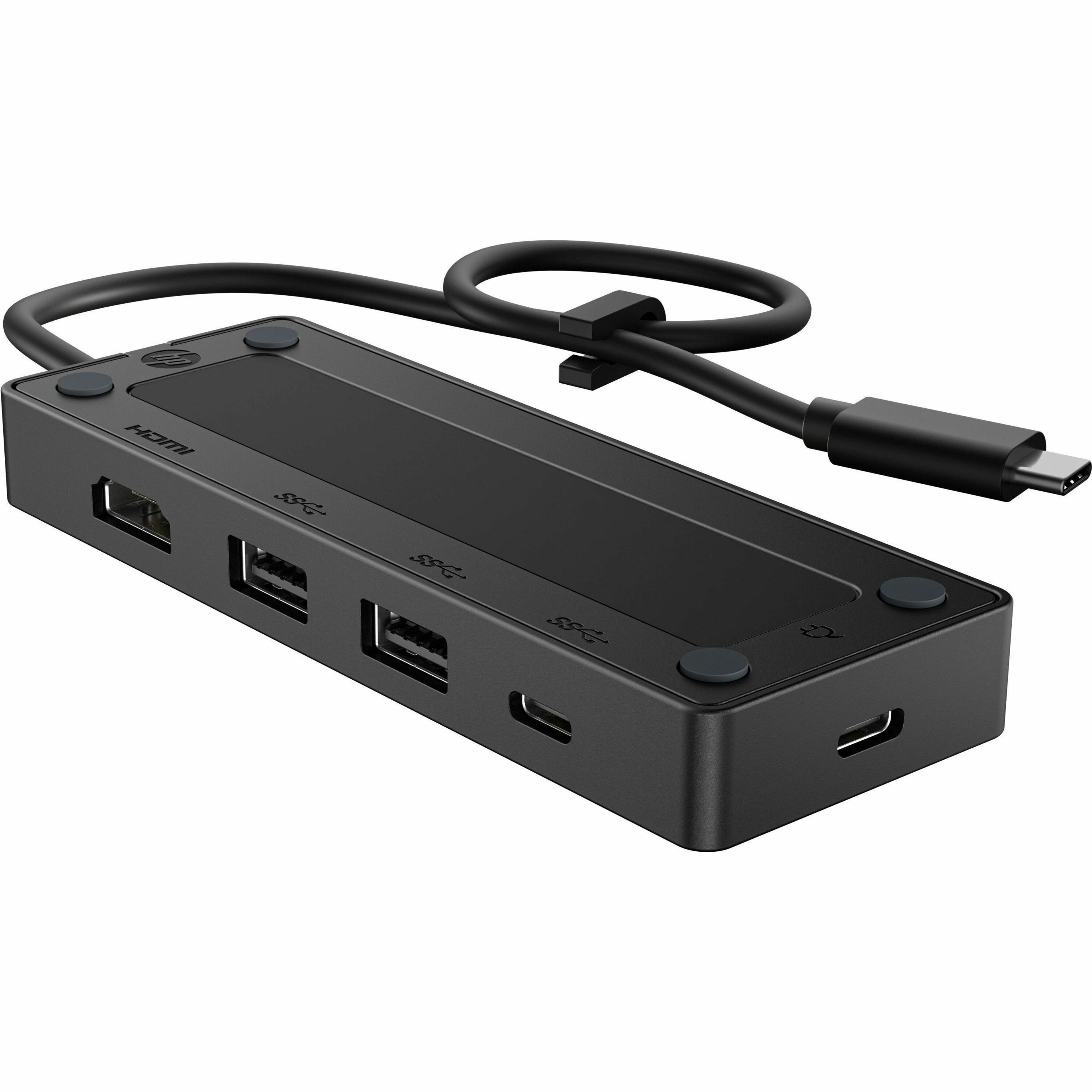 HP USB-C Travel Hub G3 (86S97UT) - 1 x USB Type C - Male - 1 x HDMI Digital Audio/Video - Female, 2 x USB Type A - Female, 2 x USB Type C - Female - 3840 x 2160 Supported — alternate image2