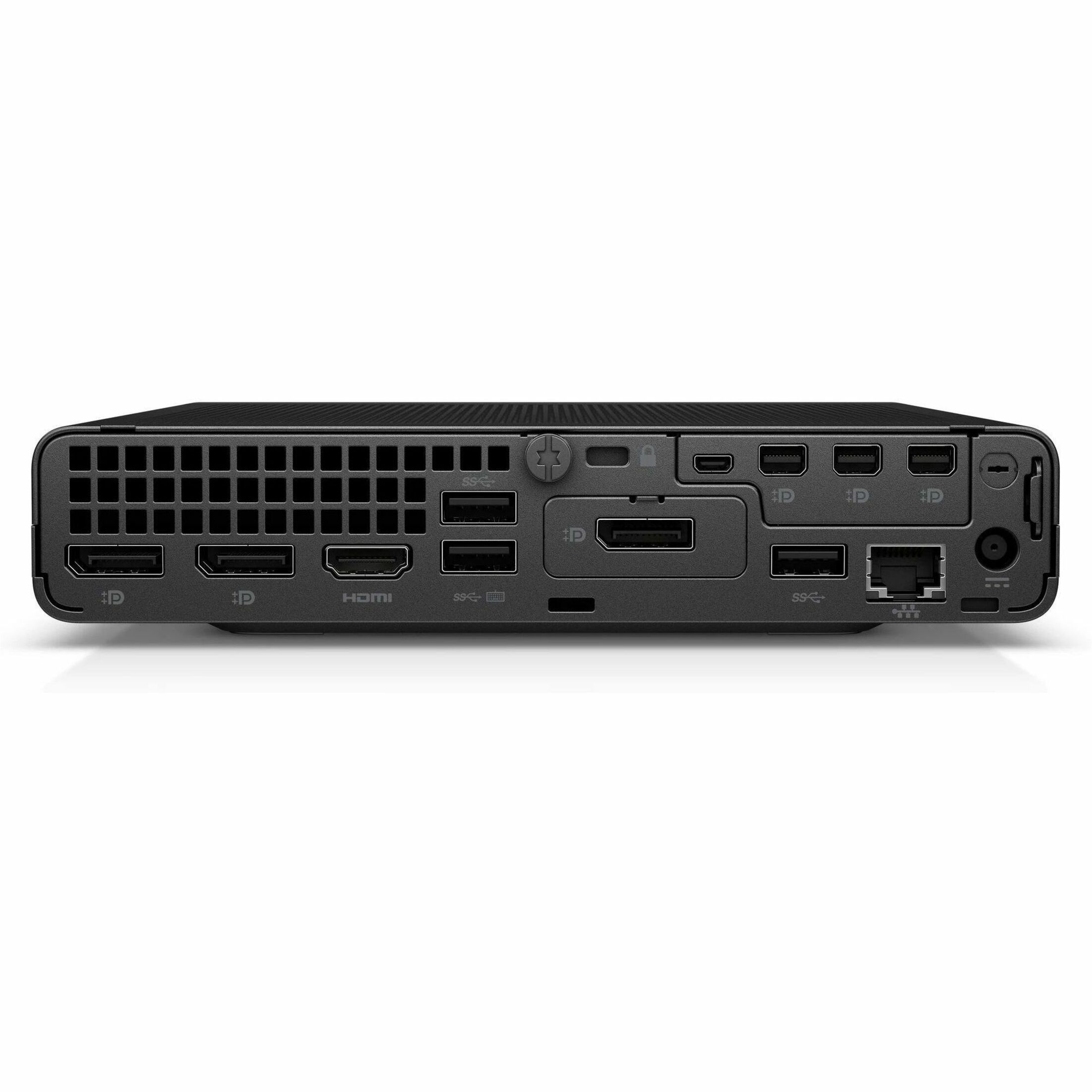 HP Elite Mini 600 G9 Desktop Computer - Intel Core i7 13th Gen i7-13700T - vPro Technology - 32 GB - 512 GB SSD - Desktop Mini - Intel Q670 Chip - Windows 11 Pro - Intel UHD Graphics 770 DDR5 SDRAM - IEEE 802.11ax Wireless LAN - 90 W — rearmaximum