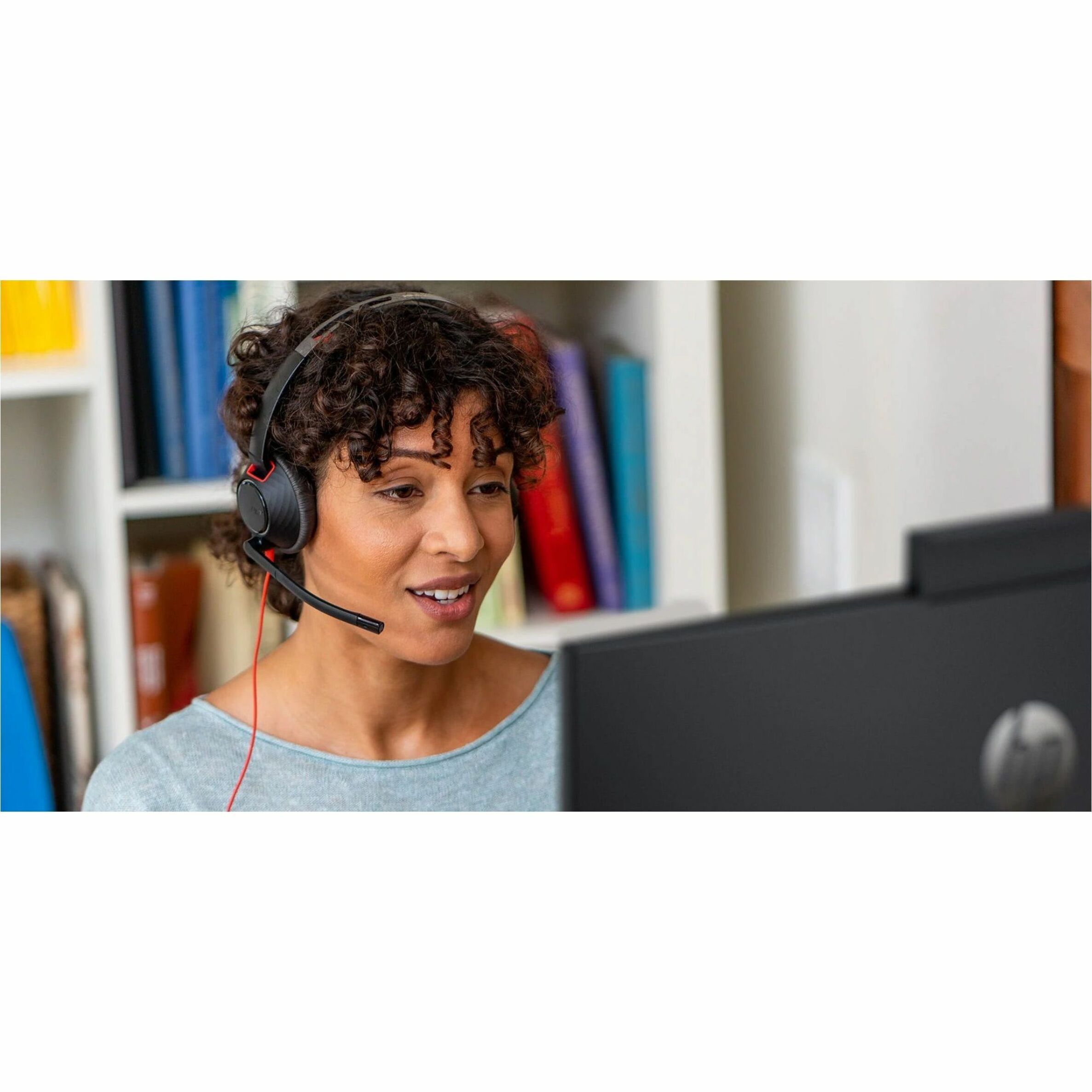 Poly Blackwire 5210 Monaural USB-A Headset TAA (Bulk) - Microsoft Teams Certification - Mono - USB Type A, Mini-phone (3.5mm) - Wired - 32 Ohm - On-ear, Behind-the-head - Monaural - Supra-aural - 7.10 ft Cable - Noise Cancelling, Omni-directional Microphone - Noise Canceling - Black - TAA Compliant — alternate image1