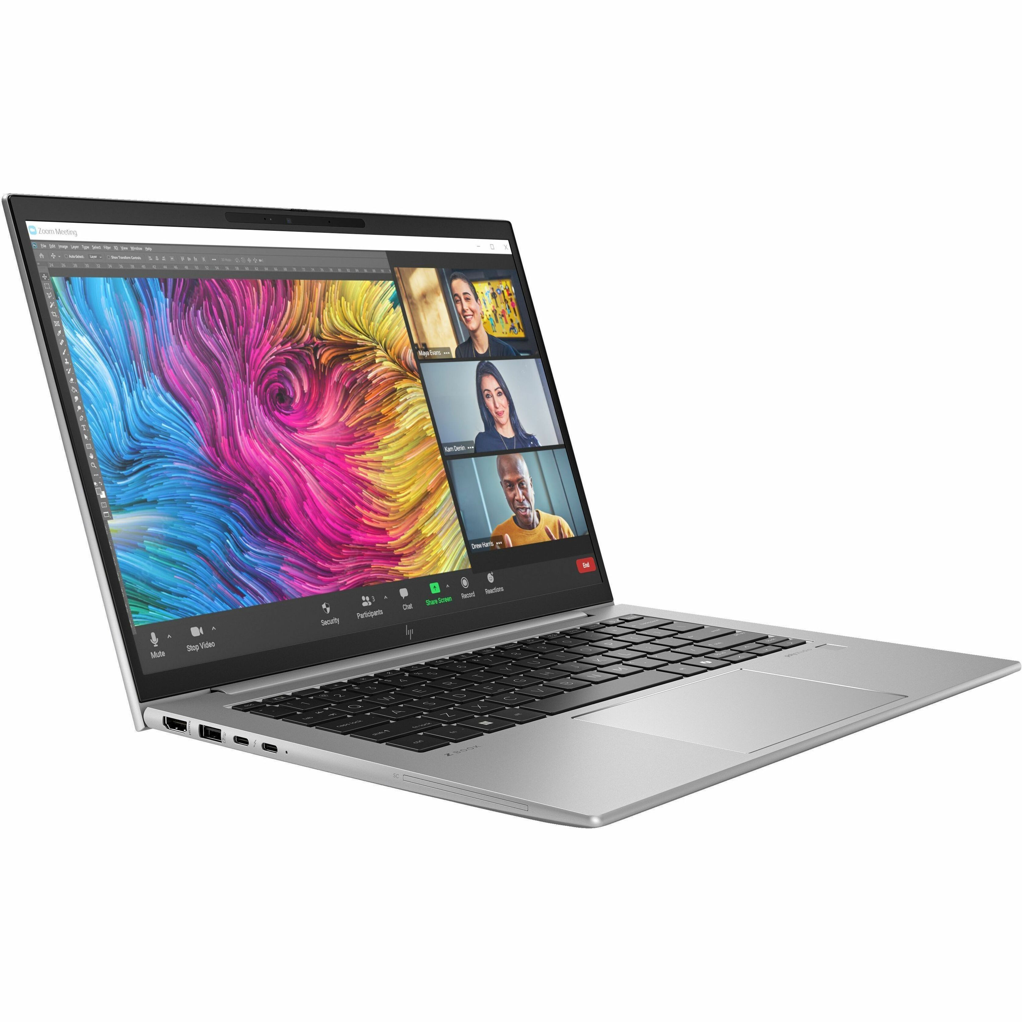 HP ZBook Firefly G11 14" Mobile Workstation - Intel Core Ultra 7 165U - 64 GB - 512 GB SSD - Intel Chip - In-plane Switching (IPS) Technology - IEEE 802.11ax Wireless LAN Standard — alternate image1