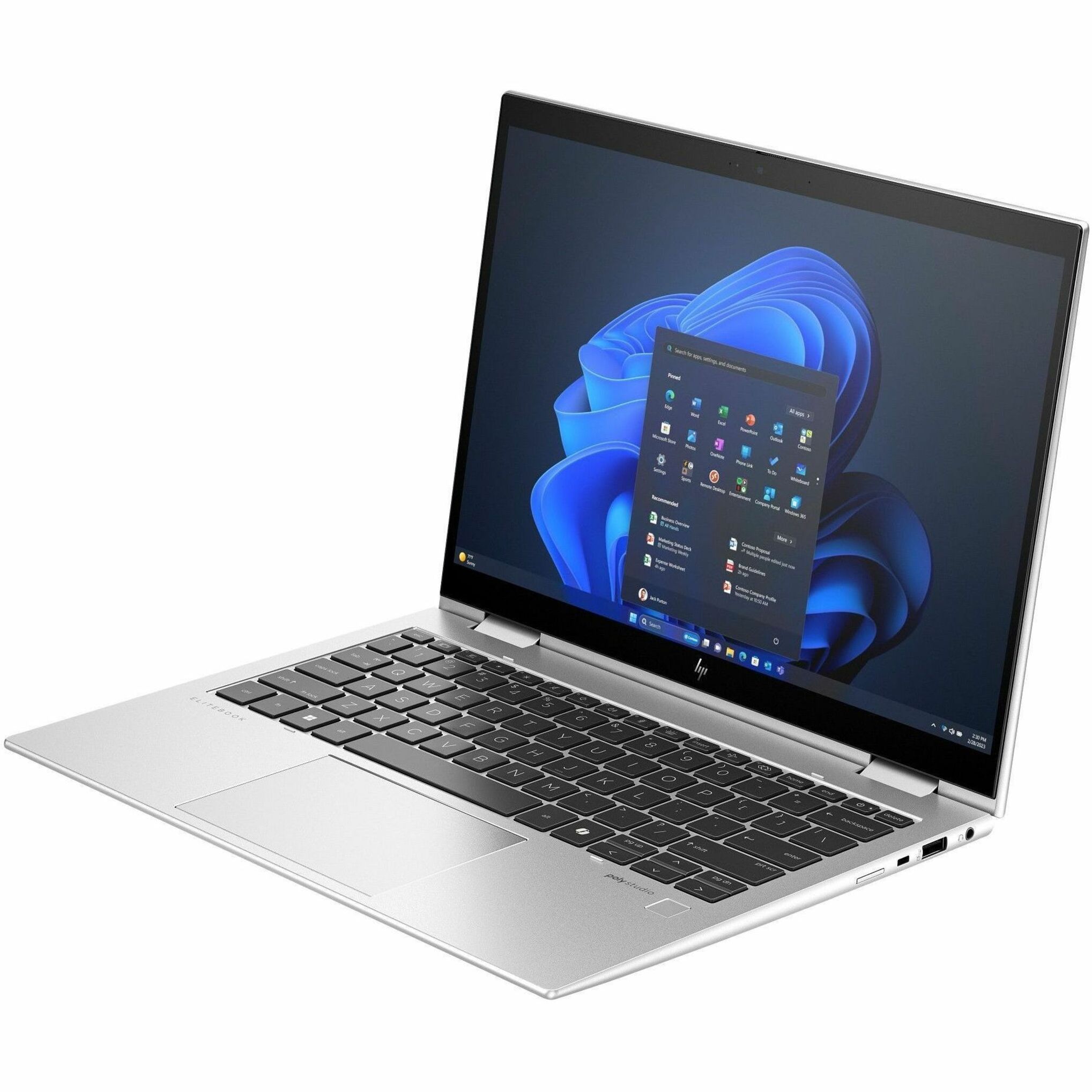 HP EliteBook 845 G11 14" Notebook - WUXGA - AMD Ryzen 7 Ryzen 8000 Series 8840U - 32 GB - 512 GB SSD - Pike Silver - AMD Chip - 1920 x 1200 - Windows 11 Pro - AMD - In-plane Switching (IPS) Technology - Front Camera/Webcam - IEEE 802.11ax Wireless LAN Standard - Wi-Fi 6E — alternate image1