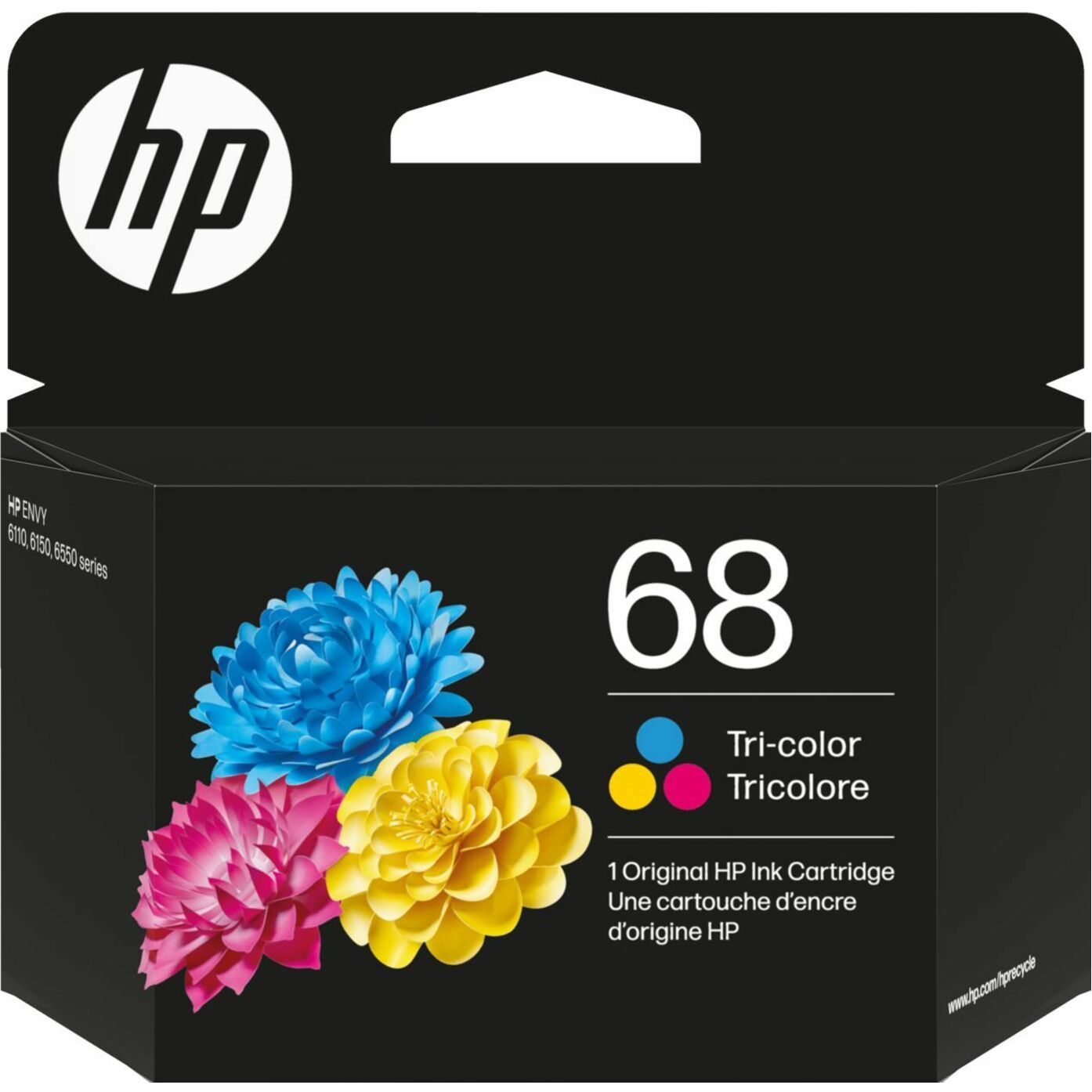 HP 68 Original Standard Yield Inkjet Ink Cartridge - Tri-color, Cyan, Magenta, Yellow - 1 Each - 120 Pages
