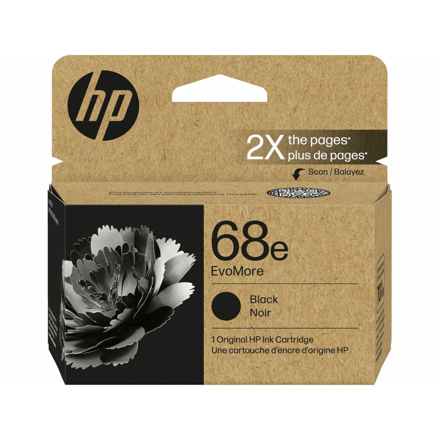 HP EvoMore 68e Original Inkjet Ink Cartridge - Black - 1 Pack - 320 Pages