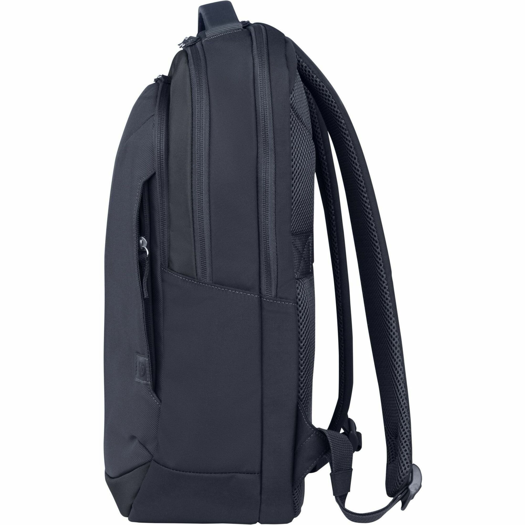 HP Everyday Carrying Case (Backpack) for 16" to 16.1" Notebook - Odyssey Gray - Water Resistant, Bump Resistant, Scratch Resistant - 600D Polyester, Fabric, Expanded Polyethylene Foam (EPE), Plastic Body - Polyester Exterior Material - Shoulder Strap, Trolley Strap - 17.3" Height x 12.2" Width x 6.1" Depth - 5.55 gal Volume Capacity — left