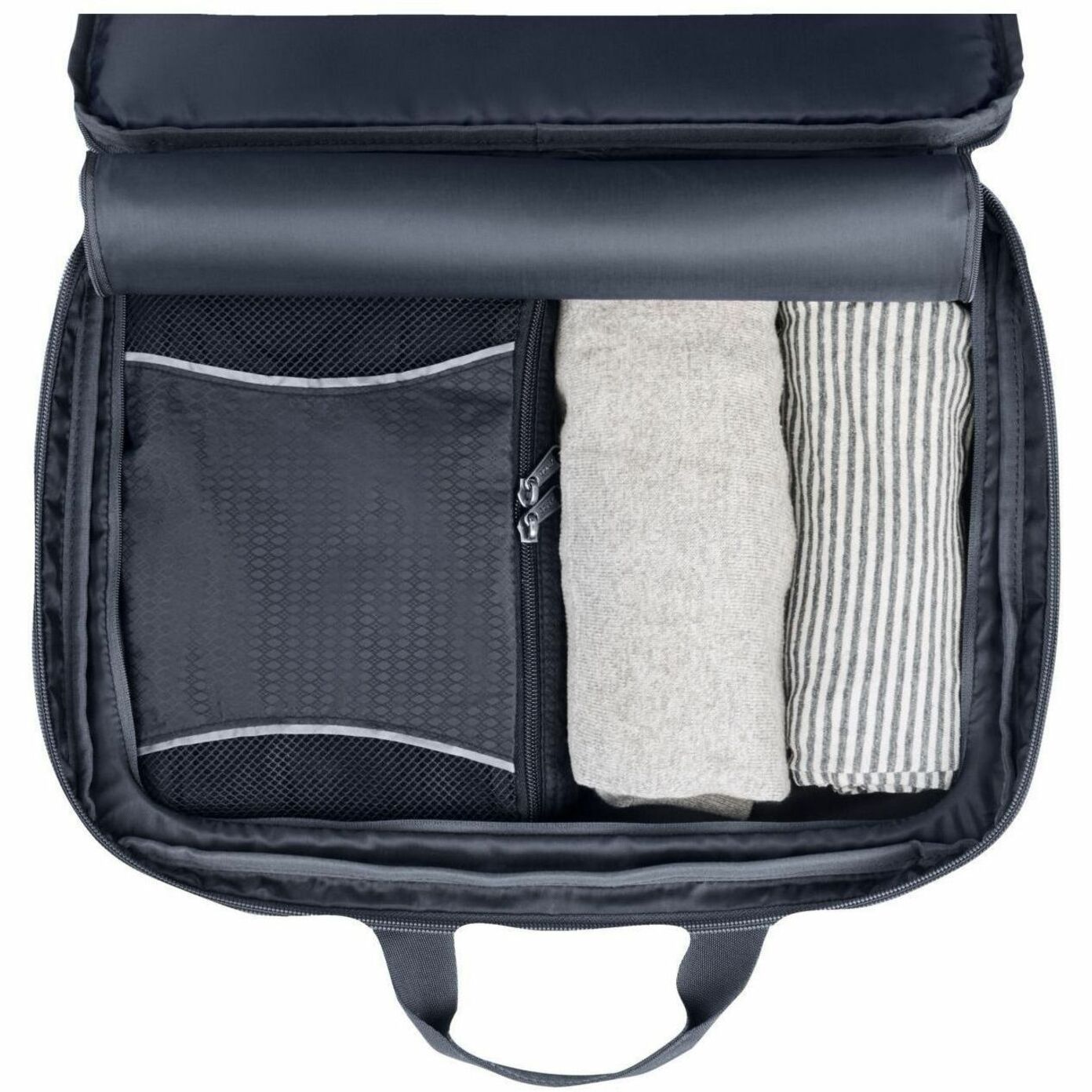 HP Travel Plus Carrying Case for 16" Notebook - Graphite Blue - Water Resistant, Bump Resistant, RFID Resistant, Puncture Resistant Zipper - Expanded Polyethylene Foam (EPE), Polyester, Plastic Body - Polyester Exterior Material - Checkpoint Friendly - Shoulder Strap, Trolley Strap - 5.81 gal Volume Capacity — alternate image1