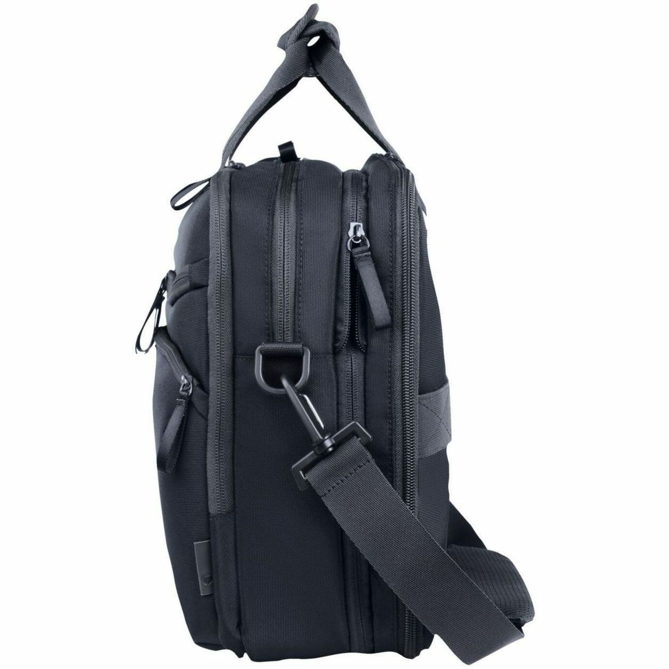 HP Travel Plus Carrying Case for 16" Notebook - Graphite Blue - Water Resistant, Bump Resistant, RFID Resistant, Puncture Resistant Zipper - Expanded Polyethylene Foam (EPE), Polyester, Plastic Body - Polyester Exterior Material - Checkpoint Friendly - Shoulder Strap, Trolley Strap - 5.81 gal Volume Capacity — leftmaximum