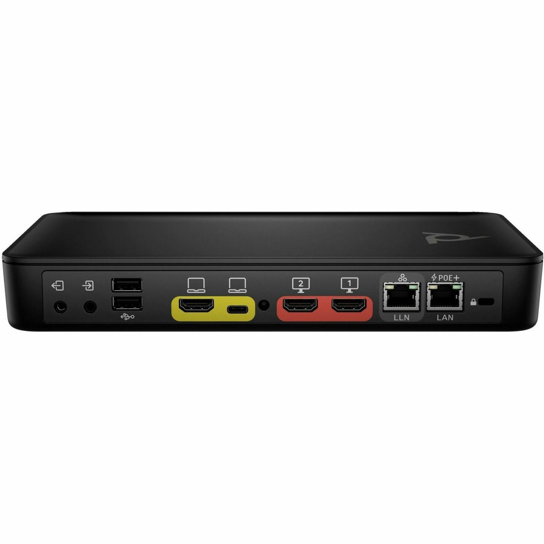 Poly Studio G62 Video Conferencing System GSA/TAA JITC - For Video Conferencing - Large Room Size Supported - 3840 x 2160 Video (Live) - 3840 x 2160 Video (Content) - H.239, SIP, H.323, H.264 - 4K - 4K UHD - 60 fps - H.264 AVC, H.264 High Profile, H.265, H.264 SVC, H.263 - G.719, Siren 22, Siren 14, G.722.1, G.722, G.711, G.728, G.729a, G.722.1C - 2 x Network (RJ-45) - 1 x HDMI In - 2 x HDMI Out - USB - Gigabit Ethernet - Wireless LAN - TAA Compliant — alternate image2