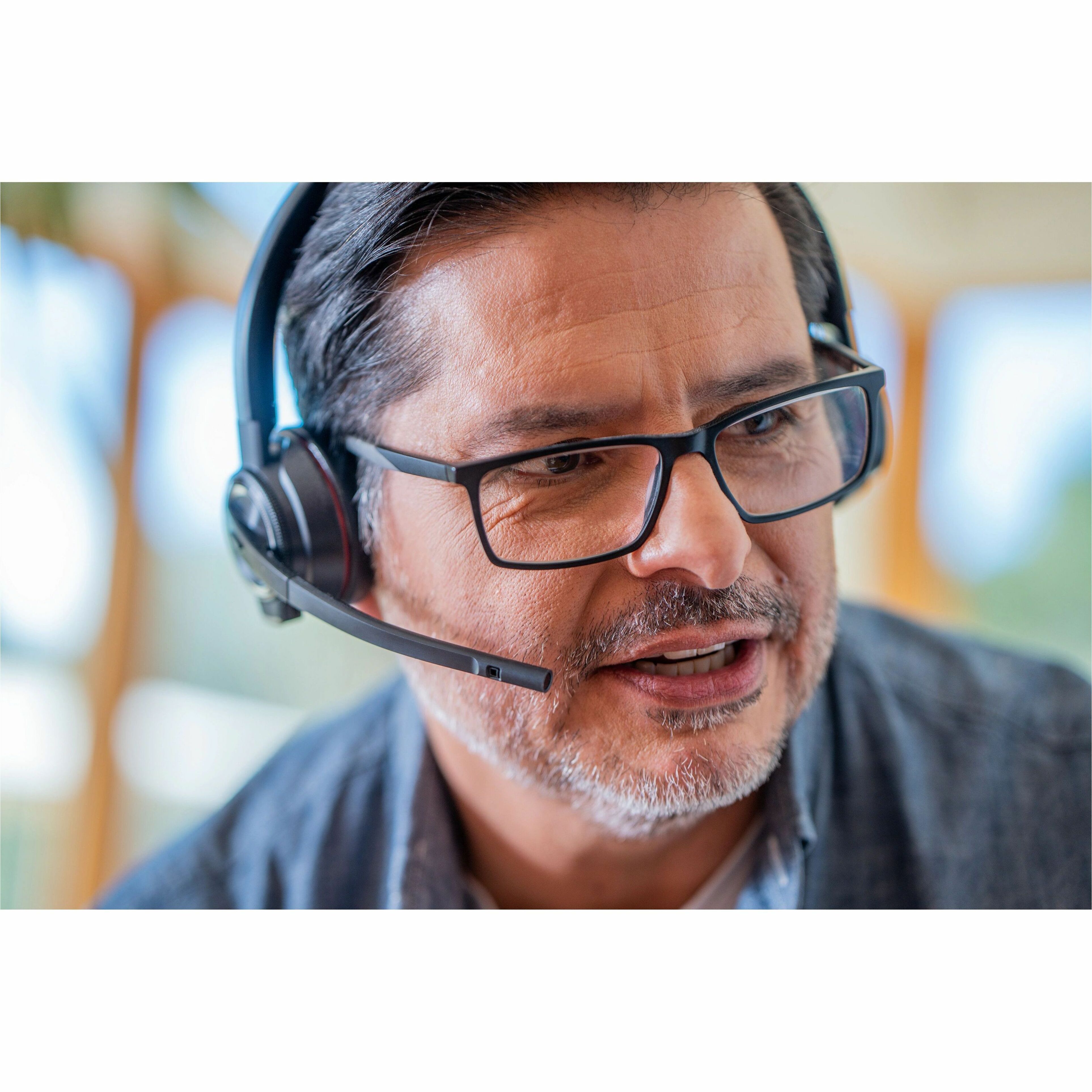 Poly Savi 8220 UC DECT 1920-1930 MHz Single Ear Headset TAA - Stereo - DECT - 590.6 ft - 32 Ohm - On-ear, Over-the-head - Binaural - Supra-aural - Omni-directional, Noise Cancelling Microphone - Black - TAA Compliant — alternate image1