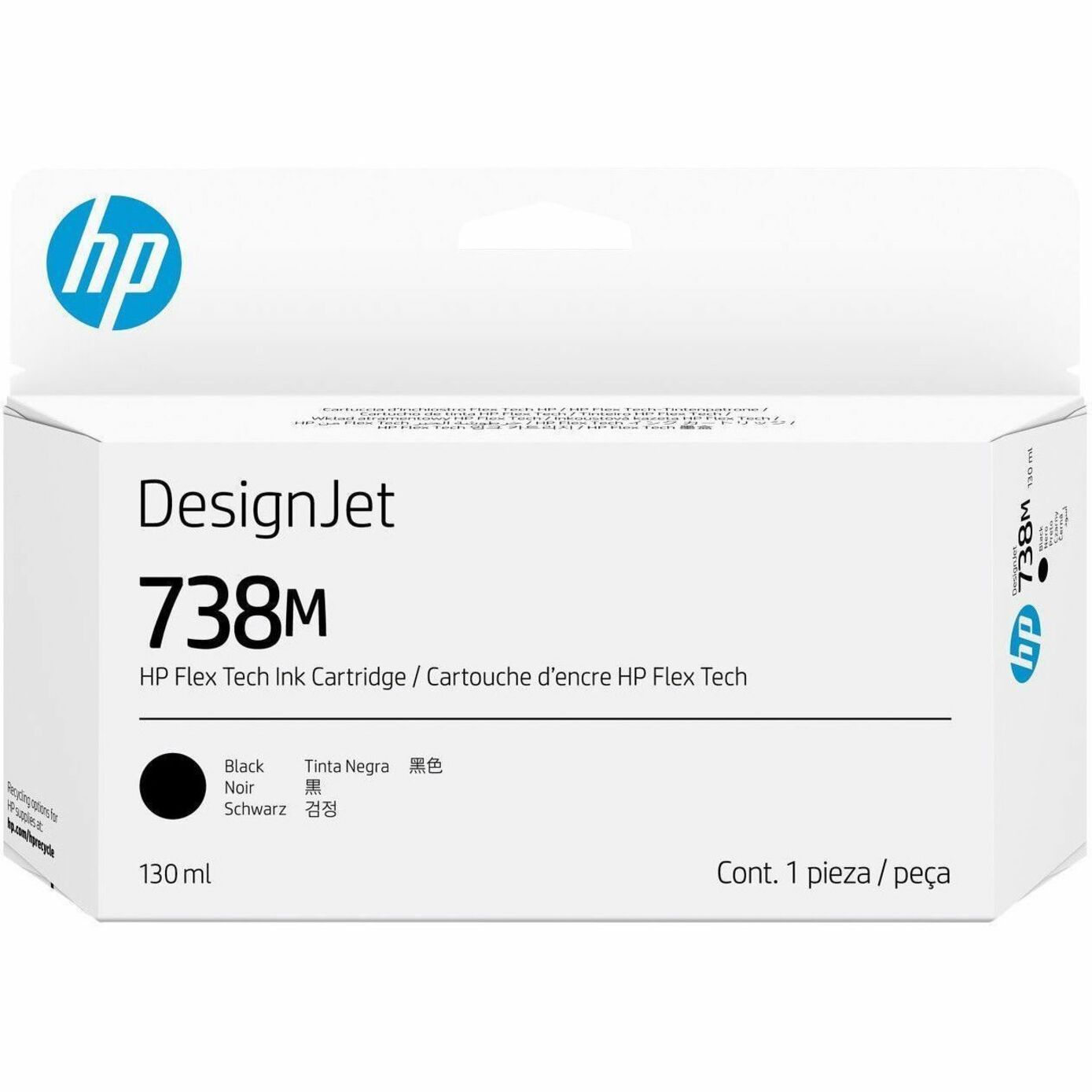 HP 738M Original Inkjet Ink Cartridge - Black - 1 Pack - 130 mL