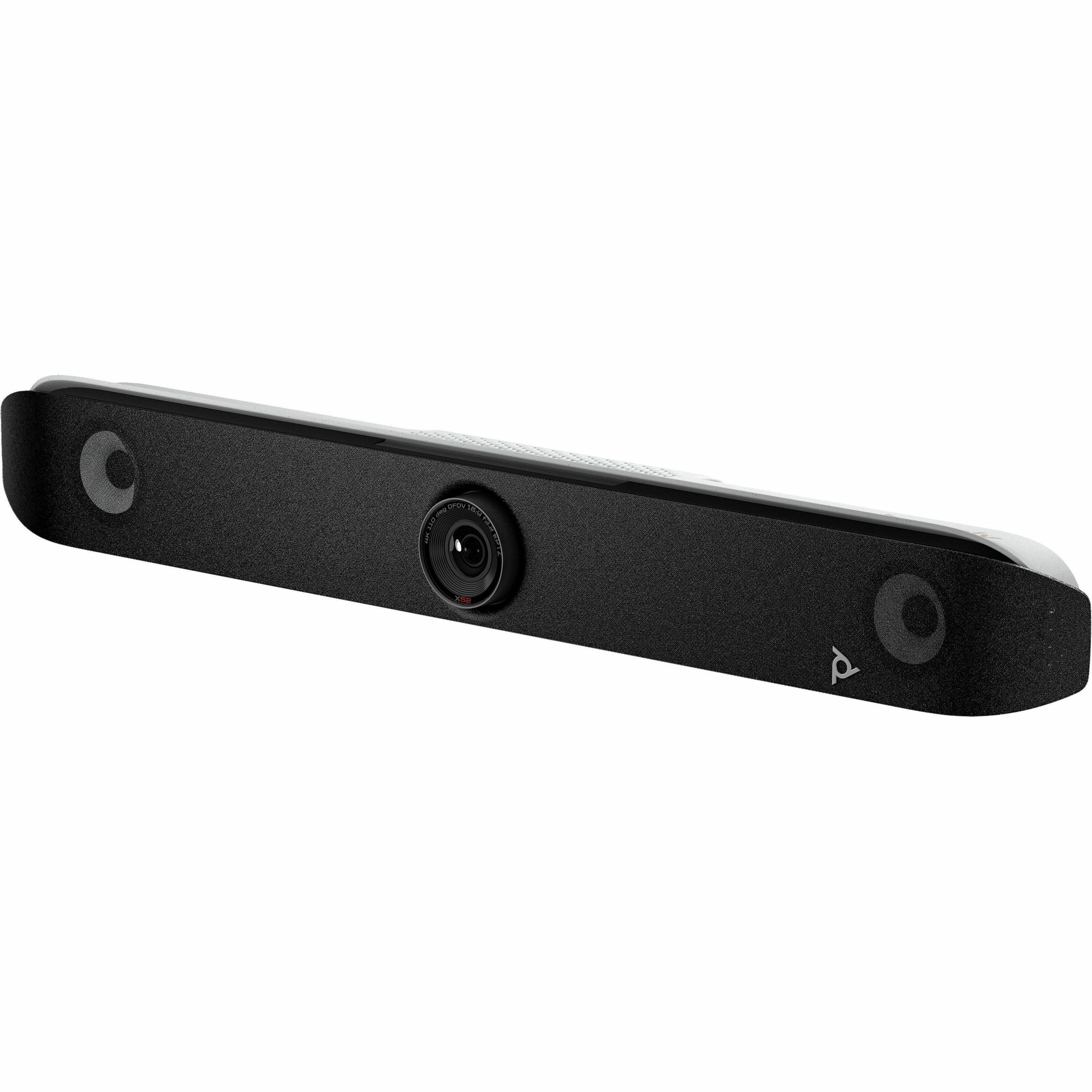 Poly Studio X52 All-In-One Video Bar TAA JITC - For Video Conferencing, Meeting Room, Audio Conferencing - Medium Room Size Supported - 3840 x 2160 Video (Live) - SIP, H.323, H.235.6 - 4K UHD - 1 x Network (RJ-45) - 1 x HDMI In - 2 x HDMI Out - USB - Ethernet - Wireless LAN - Internal Speaker(s) - Tabletop - TAA Compliant — alternate image2
