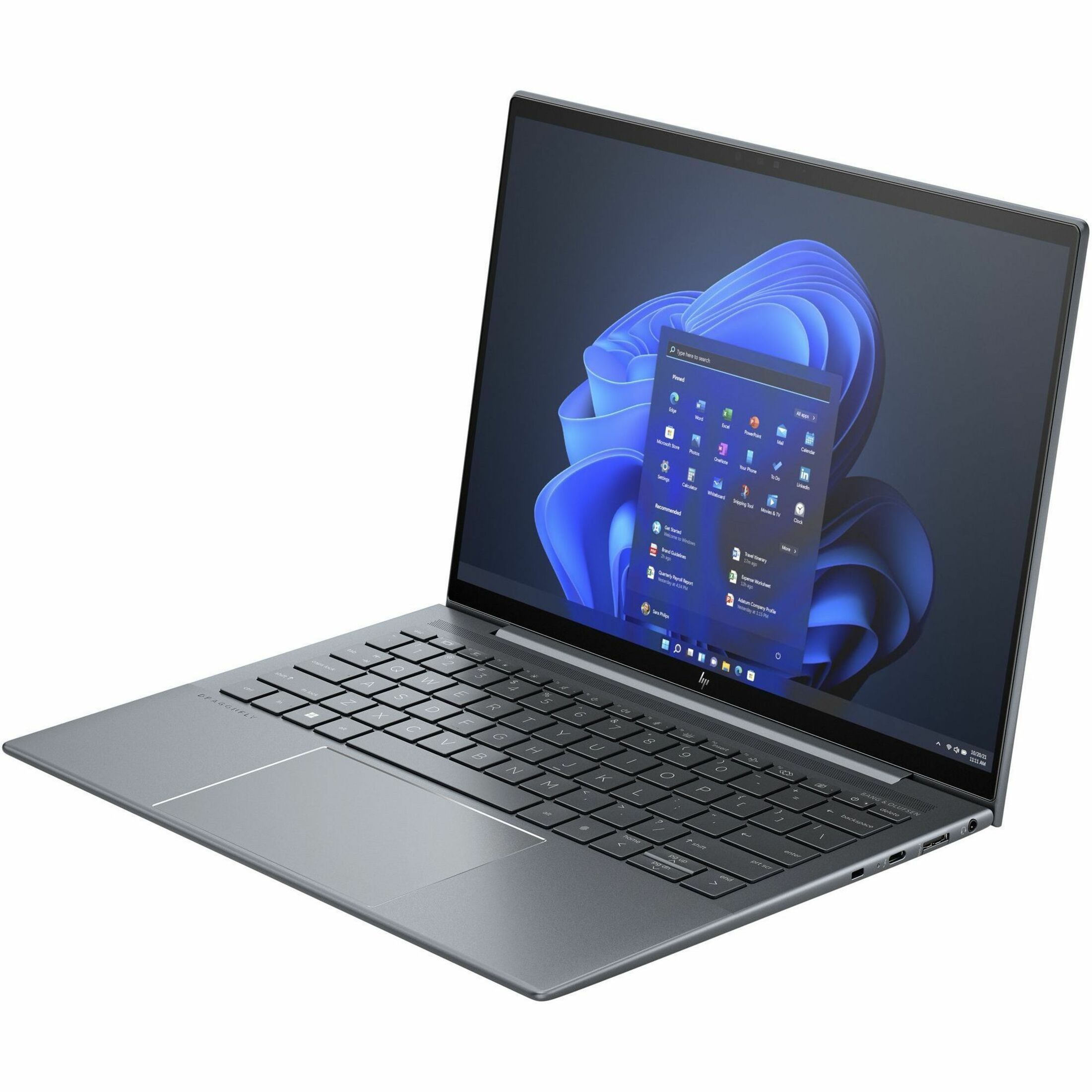 HP Dragonfly G4 13.5" Clamshell Notebook - WUXGA+ - Intel Core i7 13th Gen i7-1365U - vPro Technology - 32 GB - 1 TB SSD - Slate Blue - Intel Chip - 1920 x 1280 - Windows 11 Pro - Intel Iris Xe Graphics - In-plane Switching (IPS) Technology, Sure View - Front Camera/Webcam - 20.75 Hours Battery Run Time - IEEE 802.11ax Wireless LAN Standard — alternate image1