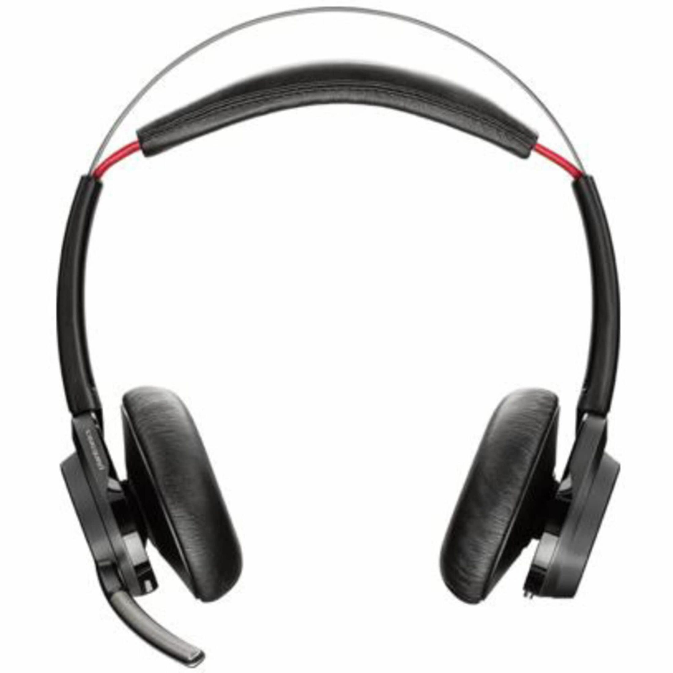 Poly Voyager Focus B825 USB-A Headset +Charging Stand TAA - Siri, Google Assistant - Stereo - Wireless - Bluetooth - 98.4 ft - 20 Hz to 20 kHz - Over-the-head, On-ear - Binaural - Supra-aural - MEMS Technology Microphone - Noise Canceling - Black - TAA Compliant