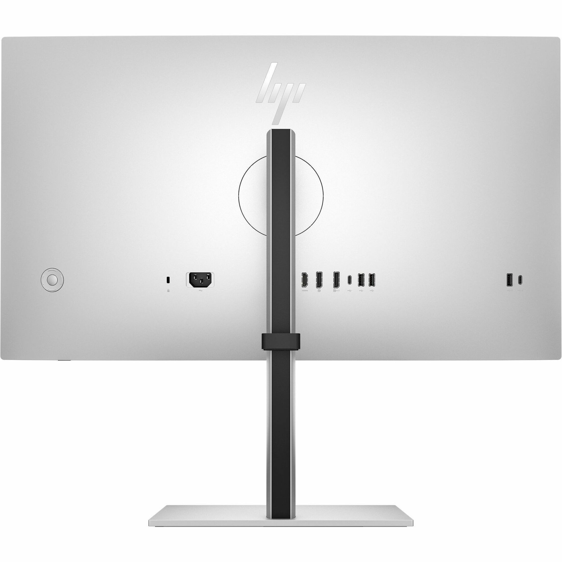 HP 727pq 27" Class WQHD LED Monitor - 16:9 - Natural Silver - 27" Viewable - In-plane Switching (IPS) Black Technology - Edge LED Backlight - 2560 x 1440 - FreeSync Premium - 400 Nit - 5 ms - 120 Hz Refresh Rate - Swivel, Height, Pivot, Tilt - USB Type-C - HDMI - DisplayPort - VESA Mount Compatible - USB Hub — rearmaximum