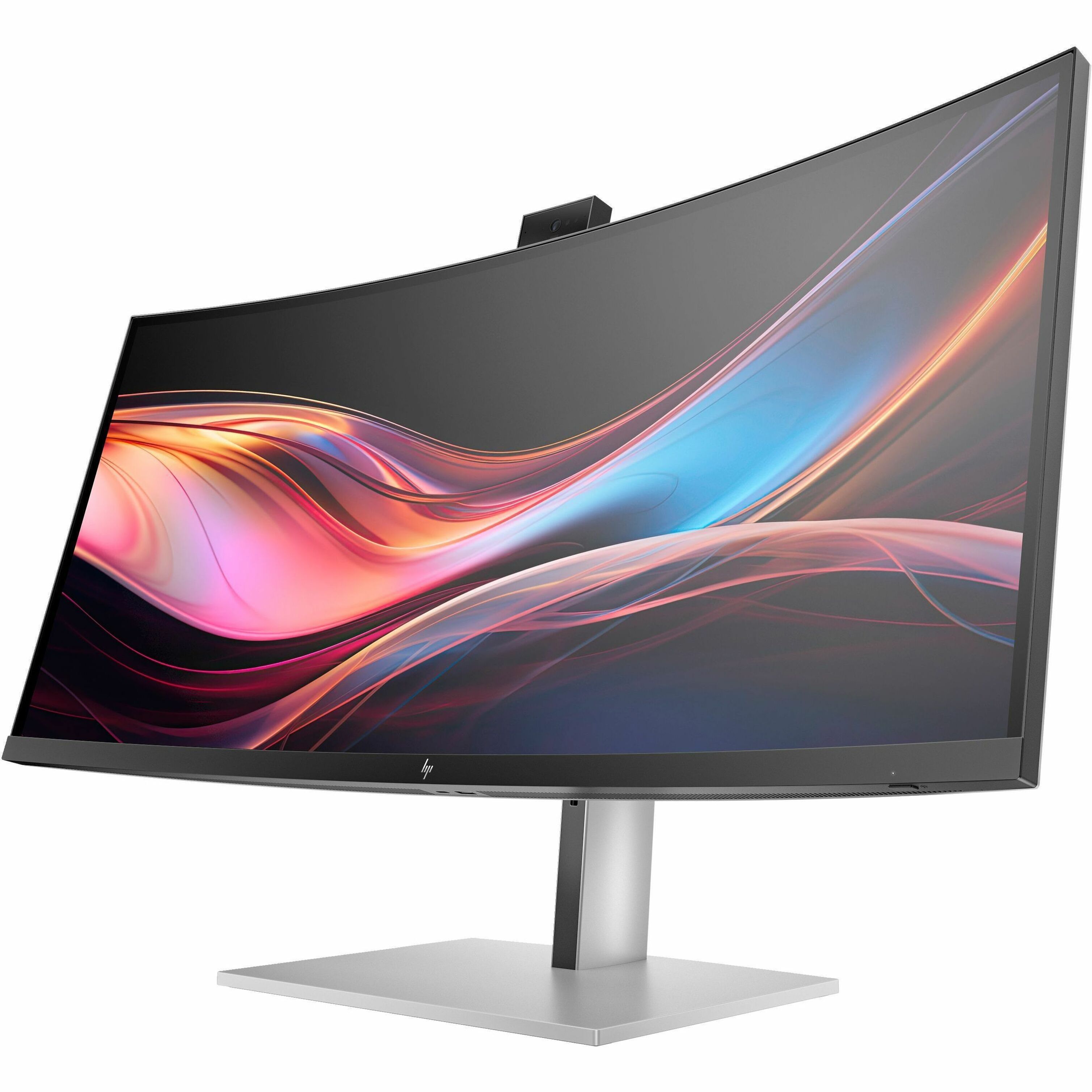 HP 734pm 34" Class Webcam UW-QHD Curved Screen LED Monitor - 21:9 - 34" Viewable - In-plane Switching (IPS) Black Technology - Edge LED Backlight - 3440 x 1440 - FreeSync Premium - 400 Nit - 5 ms - 120 Hz Refresh Rate - Speakers - Swivel, Height, Tilt - USB Type-C - HDMI - DisplayPort - VESA Mount Compatible - USB Hub, KVM Switch — frontmaximum