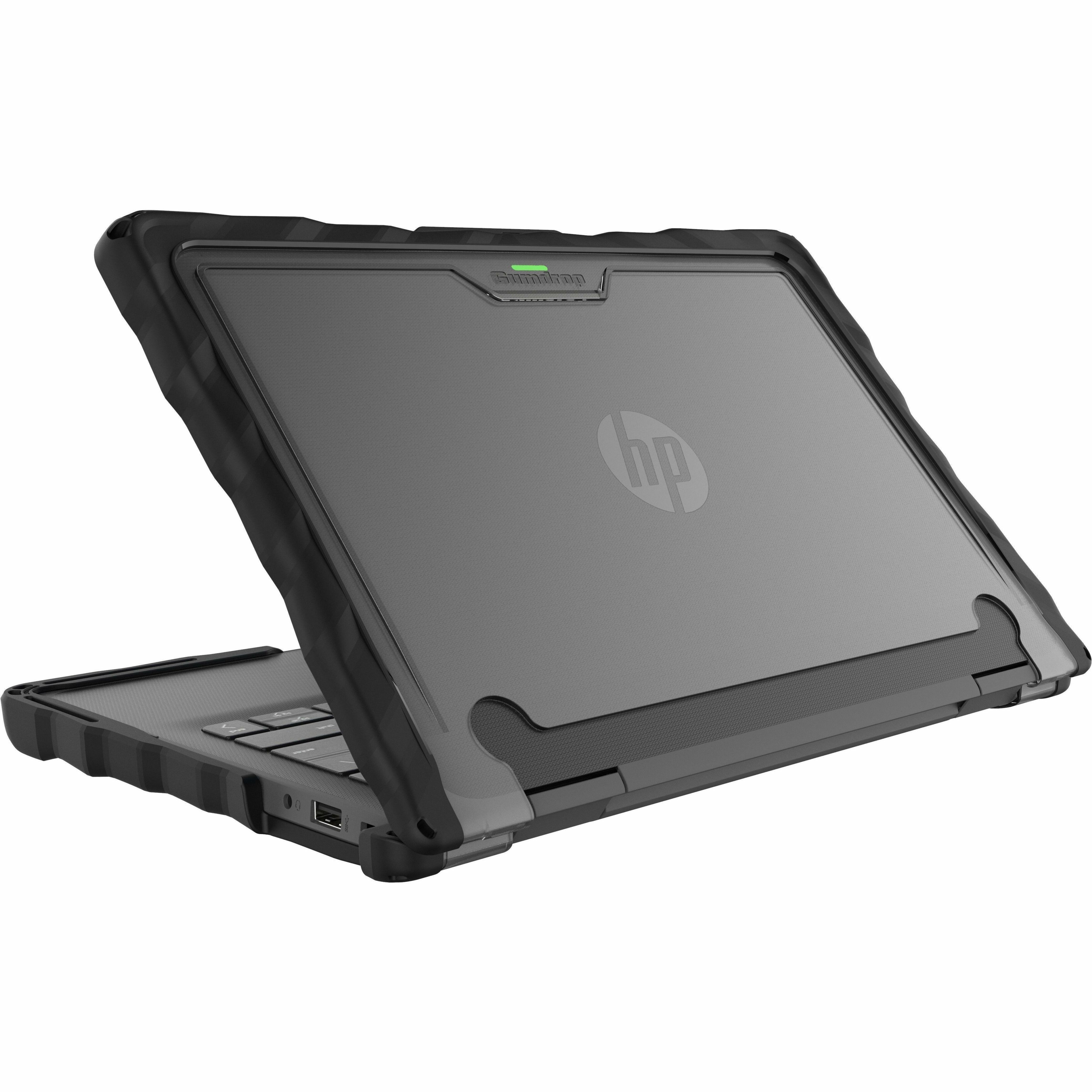 Gumdrop DropTech for HP Pro x360 Fortis 11" G9/G10/G11 - For HP Pro x360 - Black, Transparent - Shock Absorbing, Drop Resistant, Shock Resistant, Bump Resistant - Thermoplastic Polyurethane (TPU), Polycarbonate, Thermoplastic Polyurethane (TPU) Rubber - Rugged