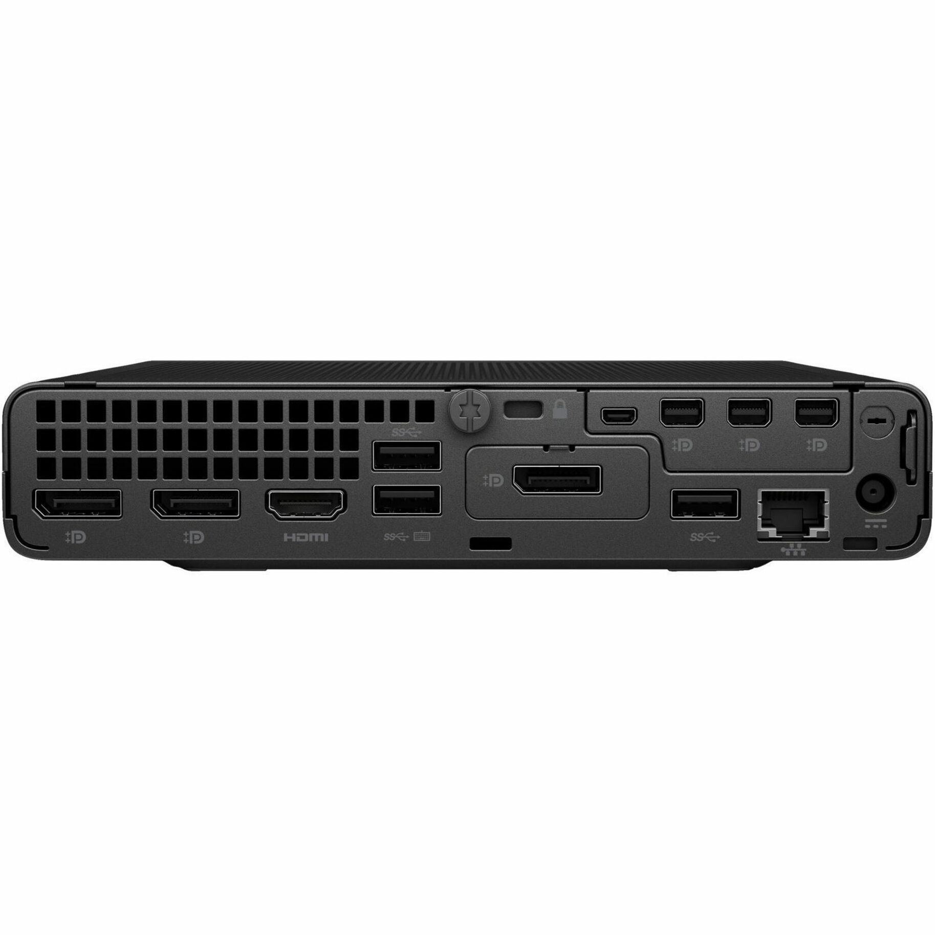 HP Elite Mini 600 G9 Desktop Computer - Intel Core i5 12th Gen i5-12500T - 16 GB - 256 GB SSD - Mini PC - Intel Q670 Chip - Windows 11 Pro - Intel UHD Graphics 770 DDR5 SDRAM - 90 W — rearmaximum
