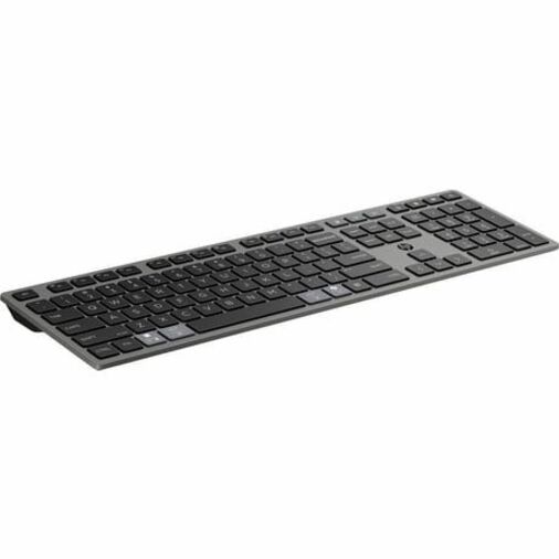 HP 725 Keyboard - Wireless Connectivity - Bluetooth/RF - Full-size - 32.81 ft - 2.40 GHz - USB Type A Interface - CoPilot, Dictation, Lock, Calculator, Multi-device Key Hot Key(s) - Windows 10, Windows 11, macOS, ChromeOS - English (US) - PC - Nightfall Black