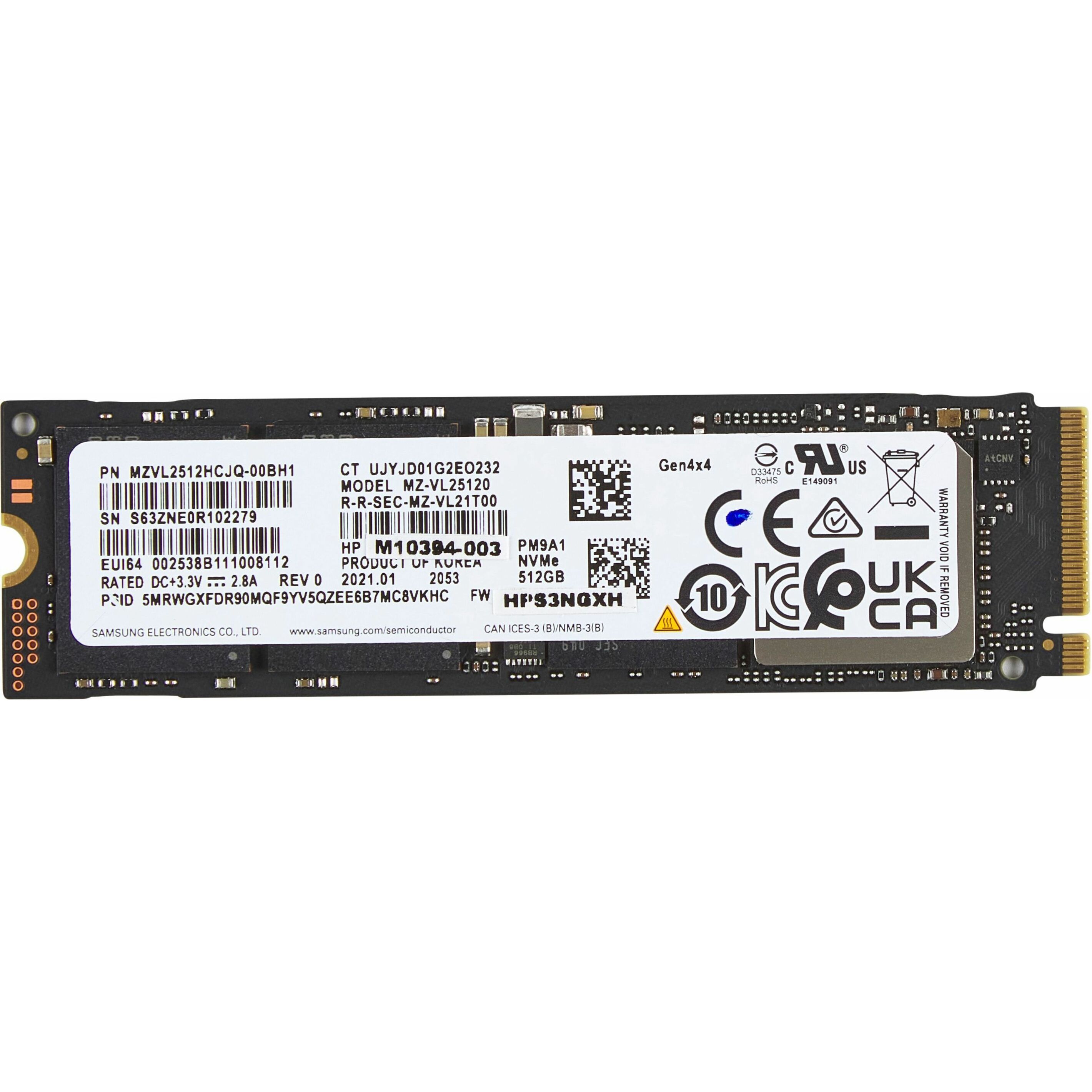 HP 512 GB Solid State Drive - M.2 2280 Internal - PCI Express NVMe (PCI Express NVMe 4.0 x4) - Mobile Workstation, Notebook, Computer Device Supported - 3 Year Warranty