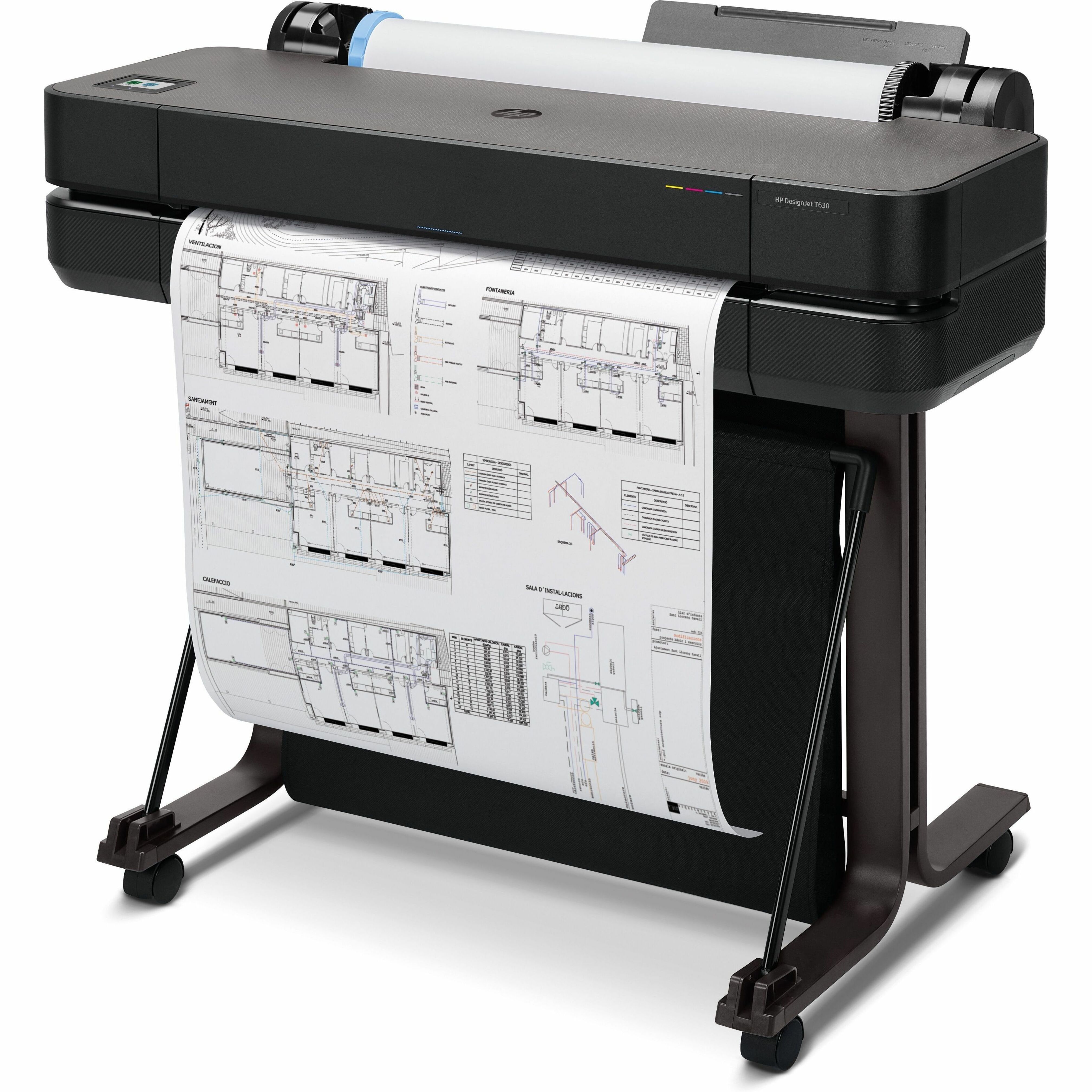 HP Designjet T630 A0 Inkjet Large Format Printer - Includes Printer - 24" Print Width - Color - 30 Second Color Speed - 2400 x 1200 dpi - 1 GB - USB - Ethernet - Wireless LAN - Wi-Fi Direct - Printer Stand Included — alternate image5