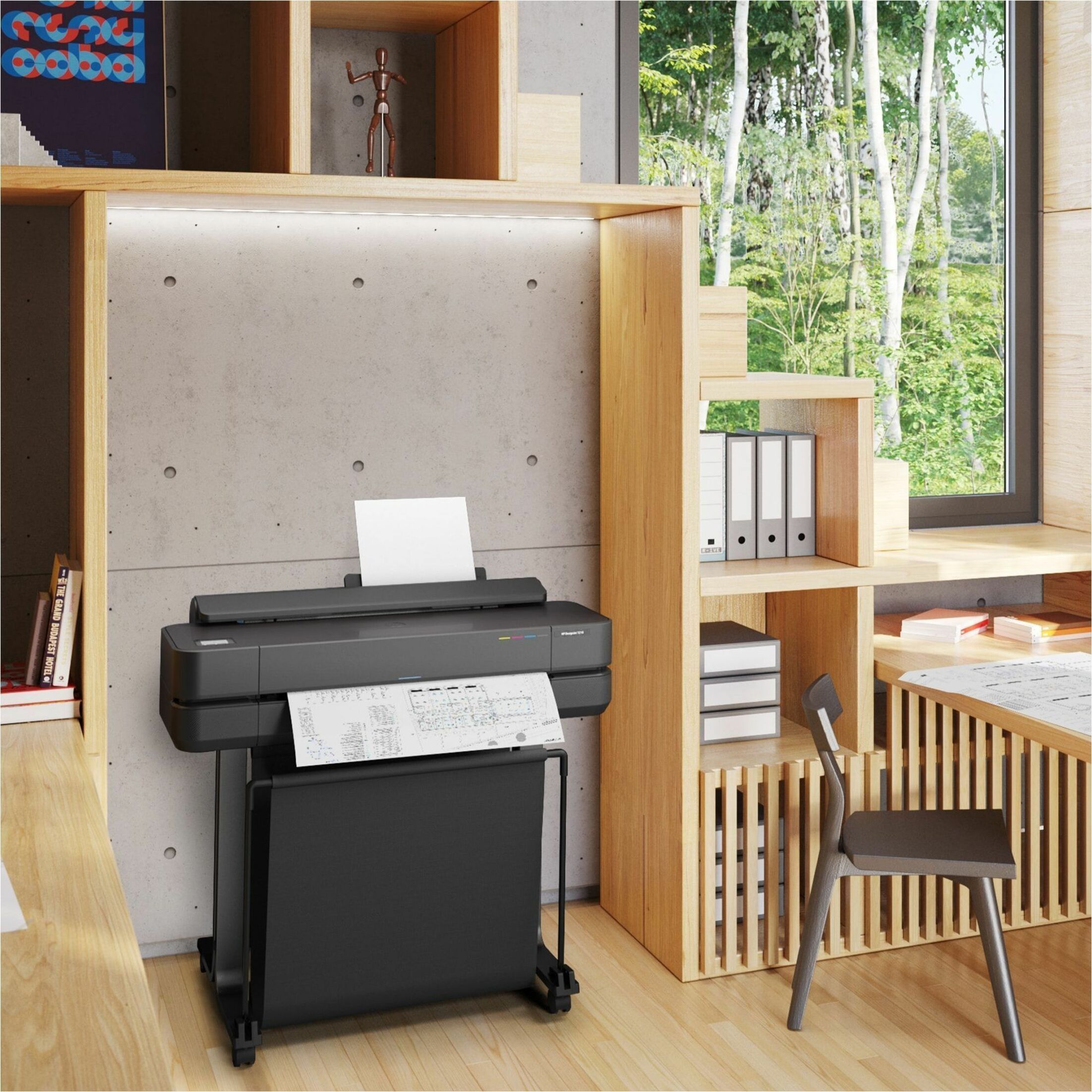 HP Designjet T650 A0 Inkjet Large Format Printer - Includes Printer - 36" Print Width - Color - 25 Second Color Speed - 2400 x 1200 dpi - 1 GB - USB - Ethernet - Wireless LAN - Wi-Fi Direct - Printer Stand Included — alternate image1