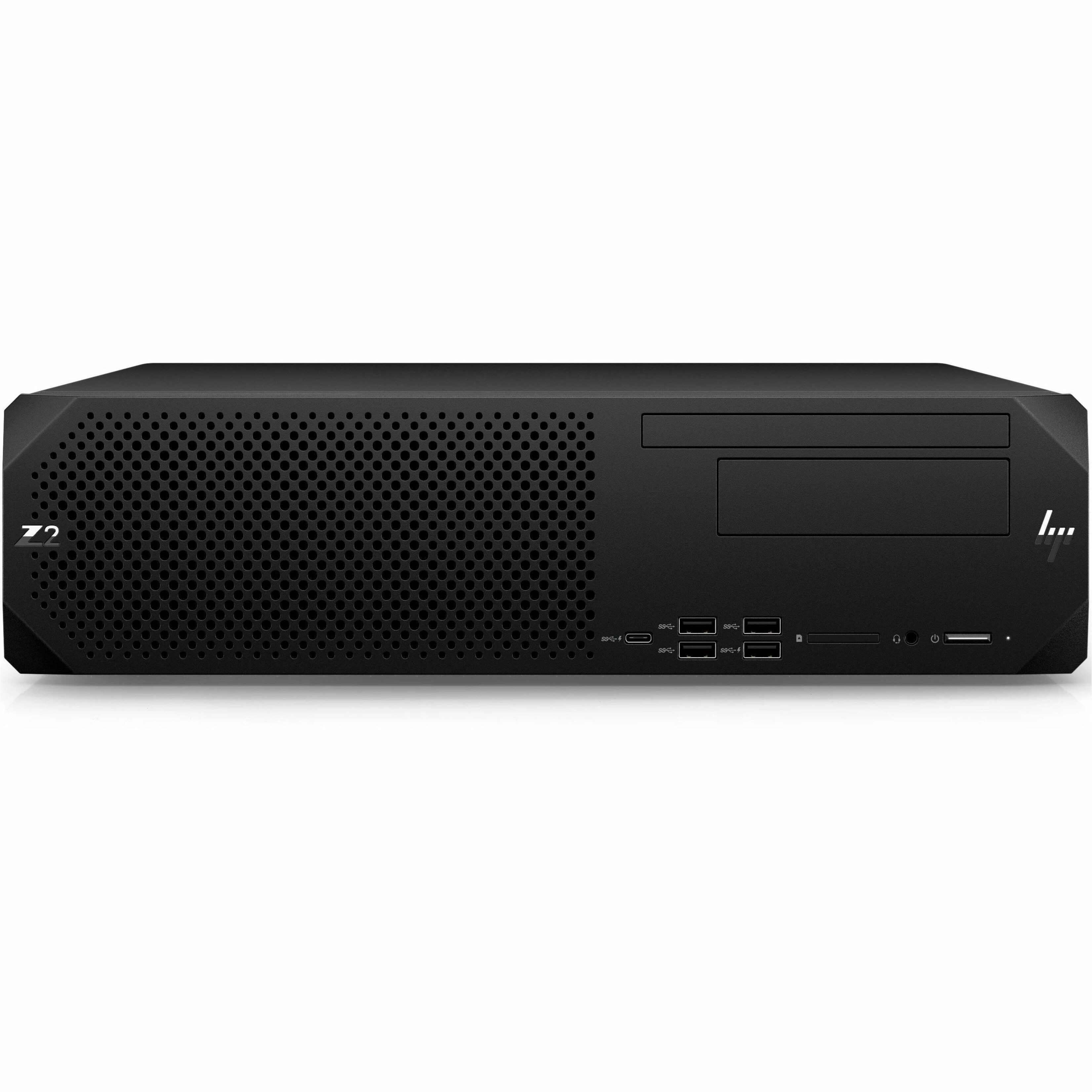 HP Z2 G9 Workstation - 1 x Intel Core i9 14th Gen i9-14900 - 32 GB - 1 TB SSD - Small Form Factor - Black - Intel W680 Chip - Windows 11 Pro - NVIDIA 16 GB Graphics - NVMe, Serial ATA/600 Controller - 0, 1 RAID Levels - Gigabit Ethernet — front