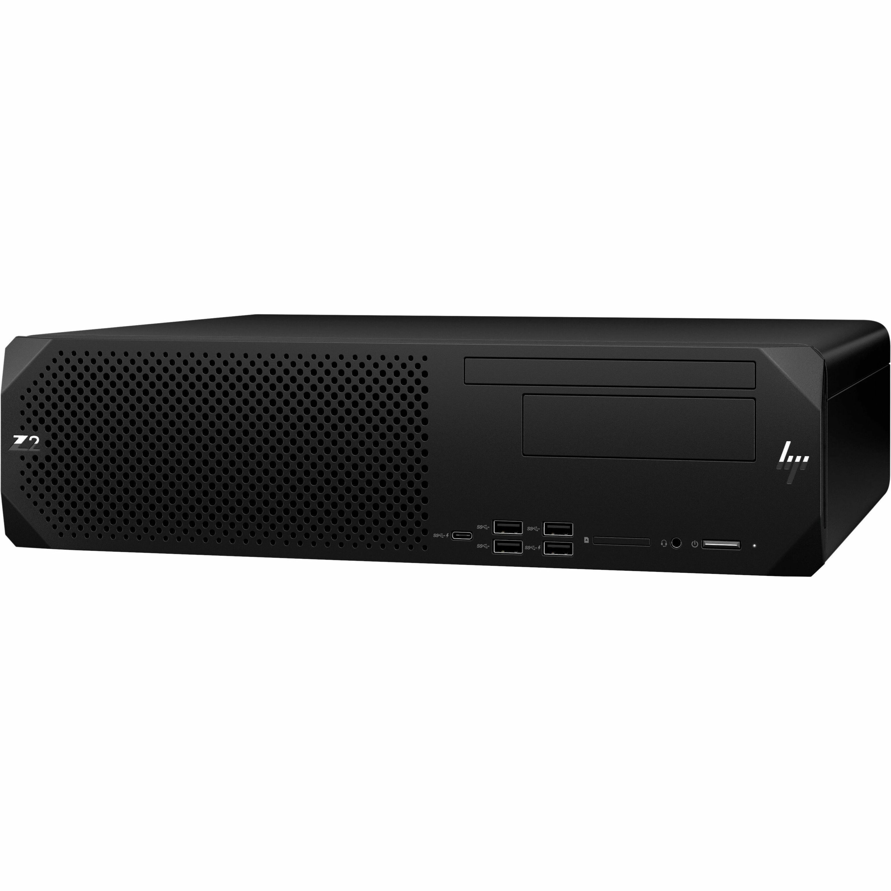 HP Z2 G9 Workstation - 1 x Intel Core i7 14th Gen i7-14700 - 32 GB - 512 GB SSD - Small Form Factor - Black - Intel W680 Chip - Serial ATA/600, NVMe Controller - 0, 1 RAID Levels - Gigabit Ethernet — left