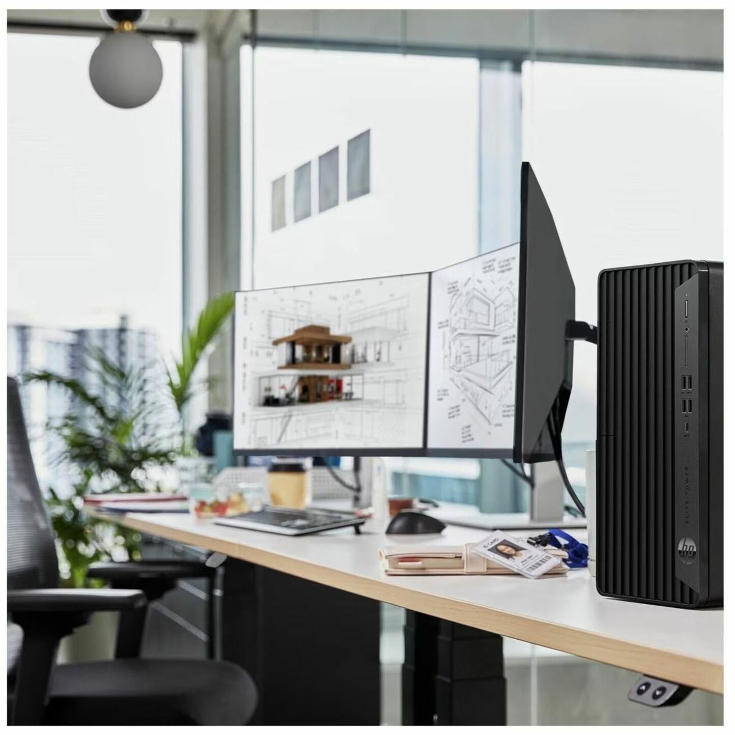 HP Elite 600 G9 Desktop Computer - Intel Core i7 13th Gen i7-13700 - 32 GB - 512 GB SSD - Tower - Intel Q670 Chip - Windows 11 Pro - NVIDIA GeForce RTX 3050 8 GB GDDR6 - DVD-Writer - IEEE 802.11ax Wireless LAN — alternate image1