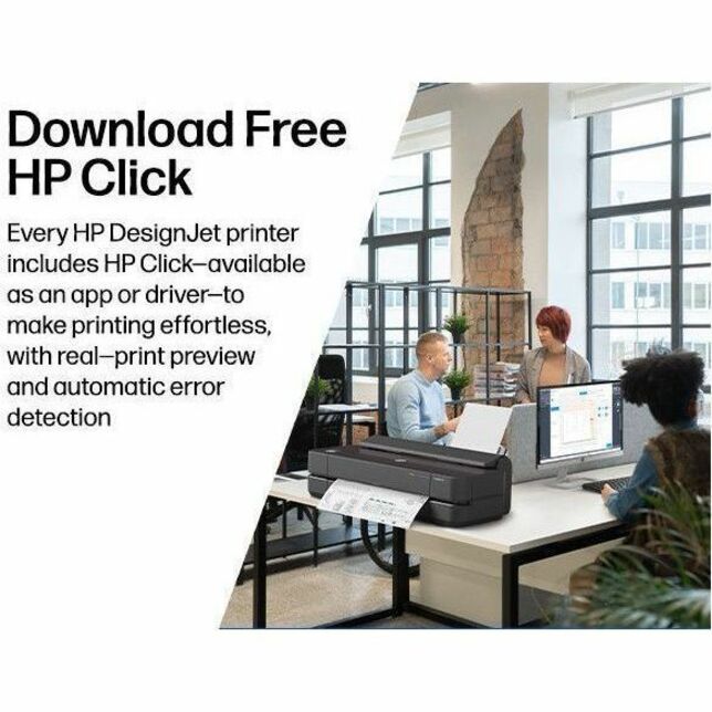 HP Designjet T200 T210 A1 Inkjet Large Format Printer - 24" Print Width - Color - 4 Color(s) - 45 Second Color Speed - 2400 x 1200 dpi - 512 MB - USB - Ethernet - Wireless LAN - Plain Paper, Roll Paper, Cut Sheet, Bond Paper, Coated Paper, Heavyweight Paper, Bright White Inkjet Paper, Blueprint, Technical Paper, Tracing Paper, Clear Film, ... - Wi-Fi Direct - JPEG, URF — alternate image12