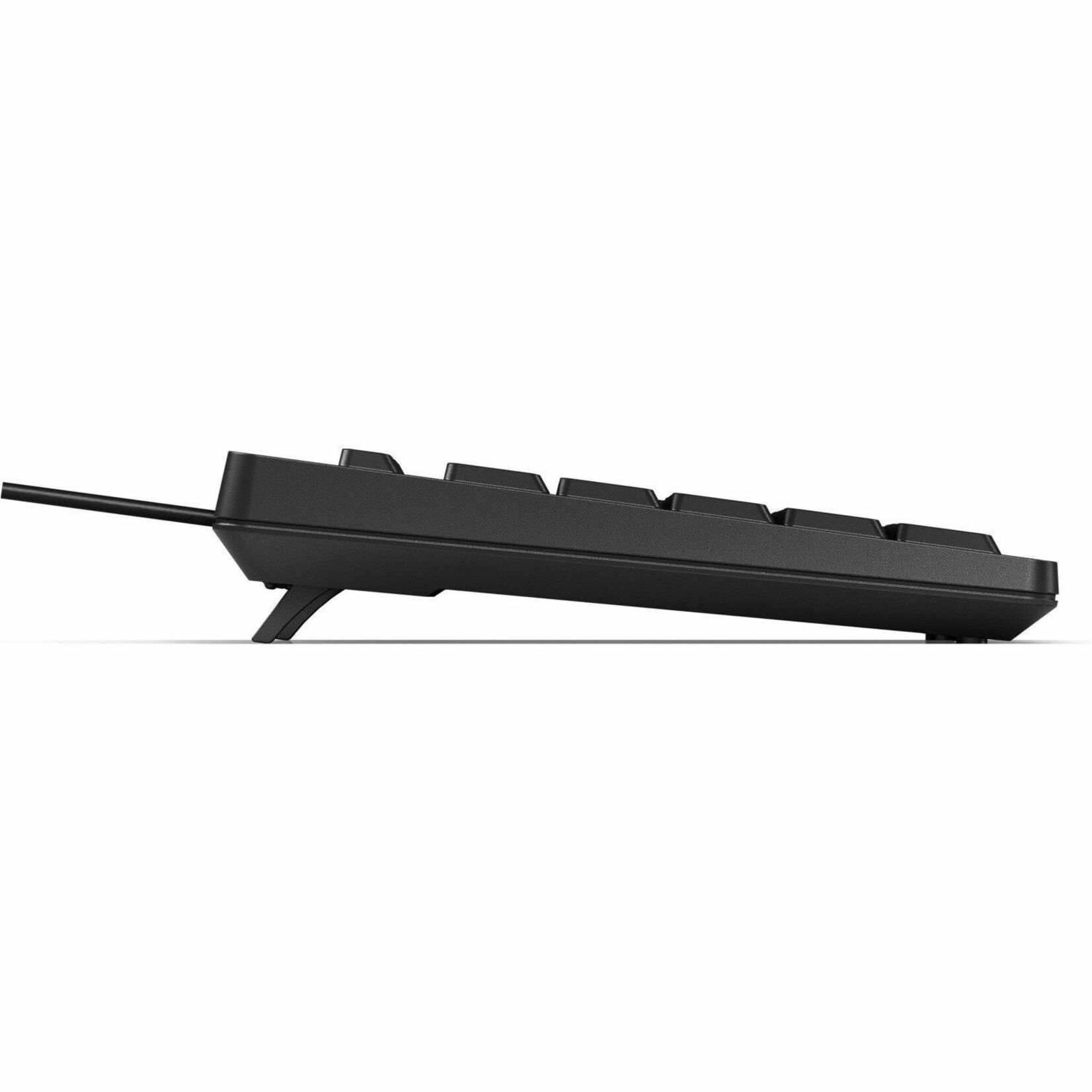 HP 125 Wired Keyboard - Cable Connectivity - Full-size - USB Type A Interface - CoPilot Hot Key(s) - Windows 11, Windows 10 - PC - Recycled Plastic - Plunger Keyswitch - Black — right