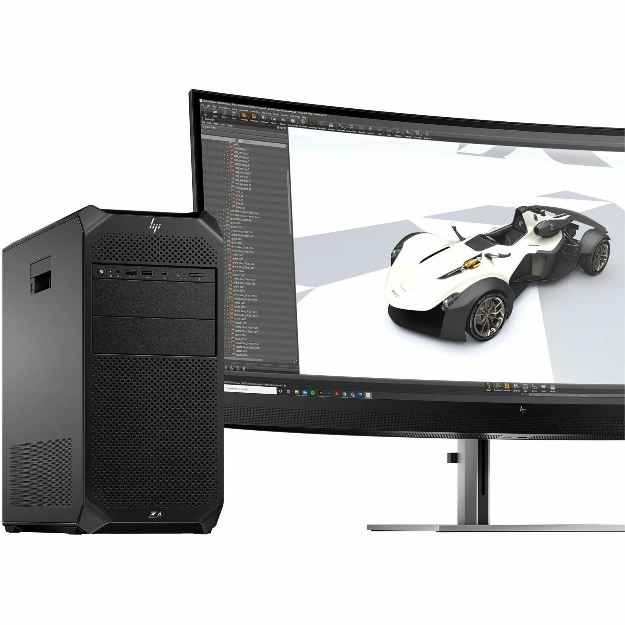 HP Z4 G5 Workstation - 1 x Intel Xeon w5-2455X - 64 GB - 512 GB SSD - Tower - Black - Intel W790 Chip - NVMe, Serial ATA/600 Controller - 0, 1, 5, 10 RAID Levels - Gigabit Ethernet — alternate image3